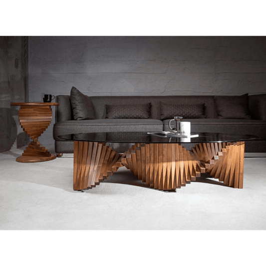 Couchtisch Ellipse Wohnzimmertisch Wanted Braun