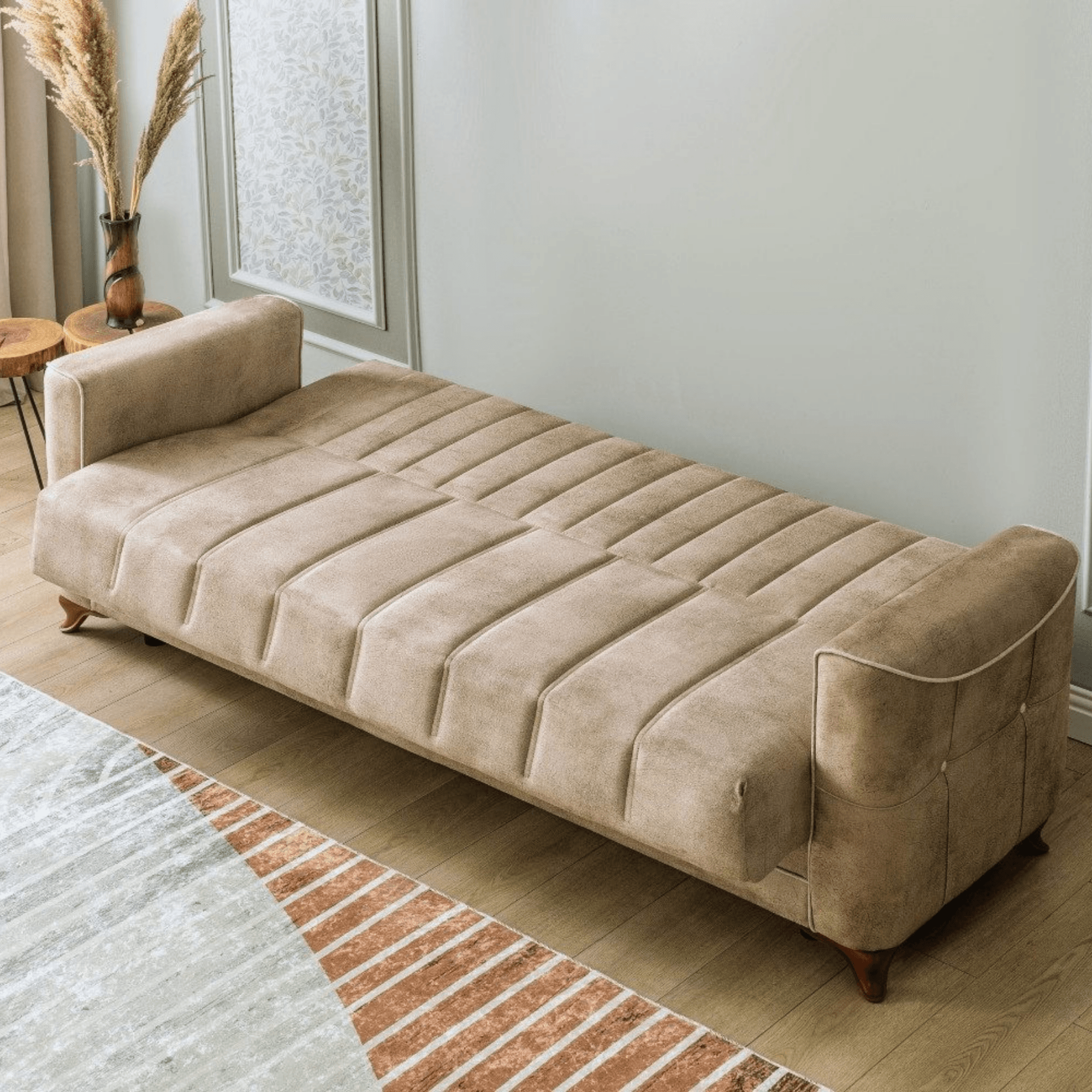 Gowoll 3-Sitzer Schlafsofa mit Schlaffunktion & Stauraum – Modell Perle