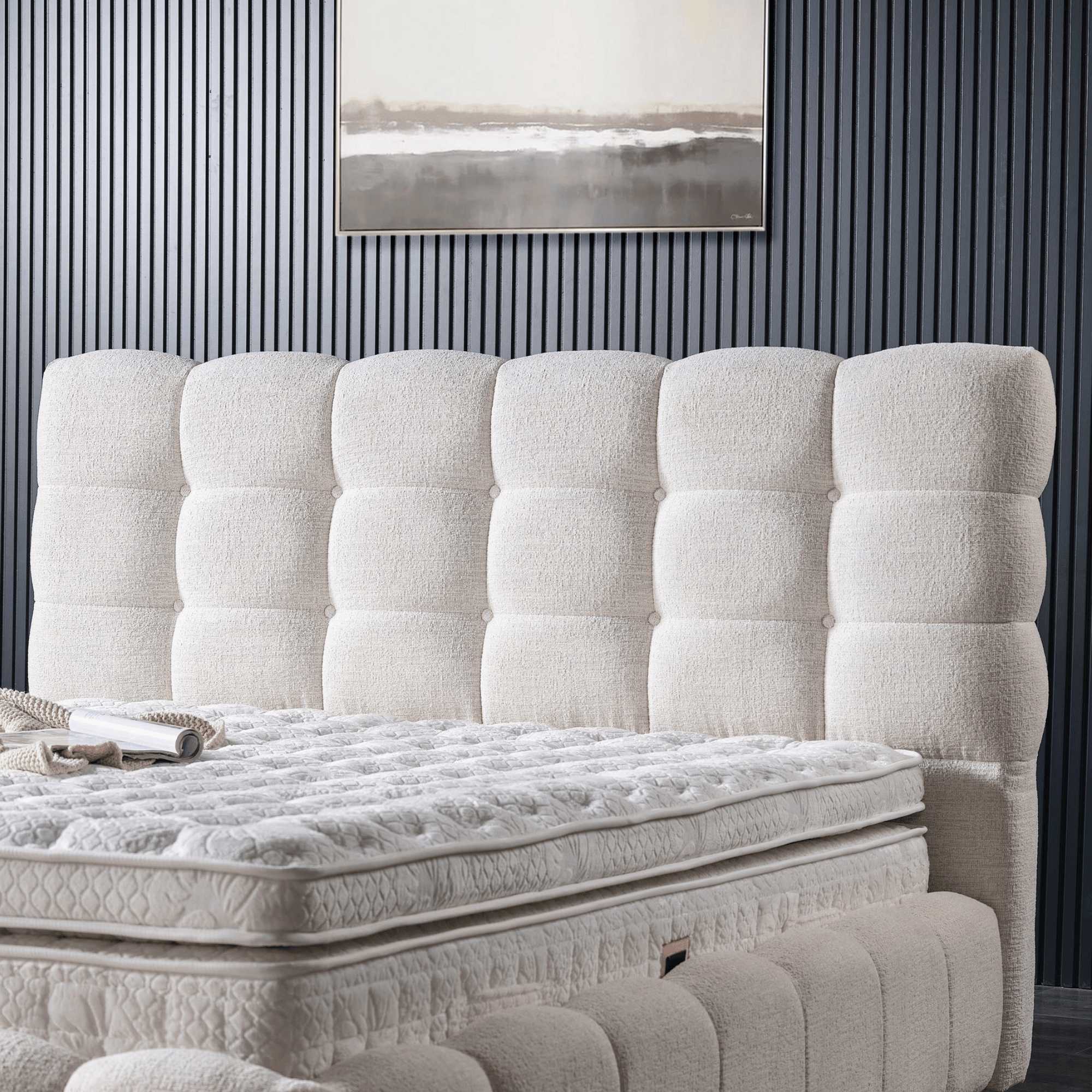 Armis Clouds Boxspringbett 160x200 mit Visco Matratze & Smart-Federung – H2 Härtegrad