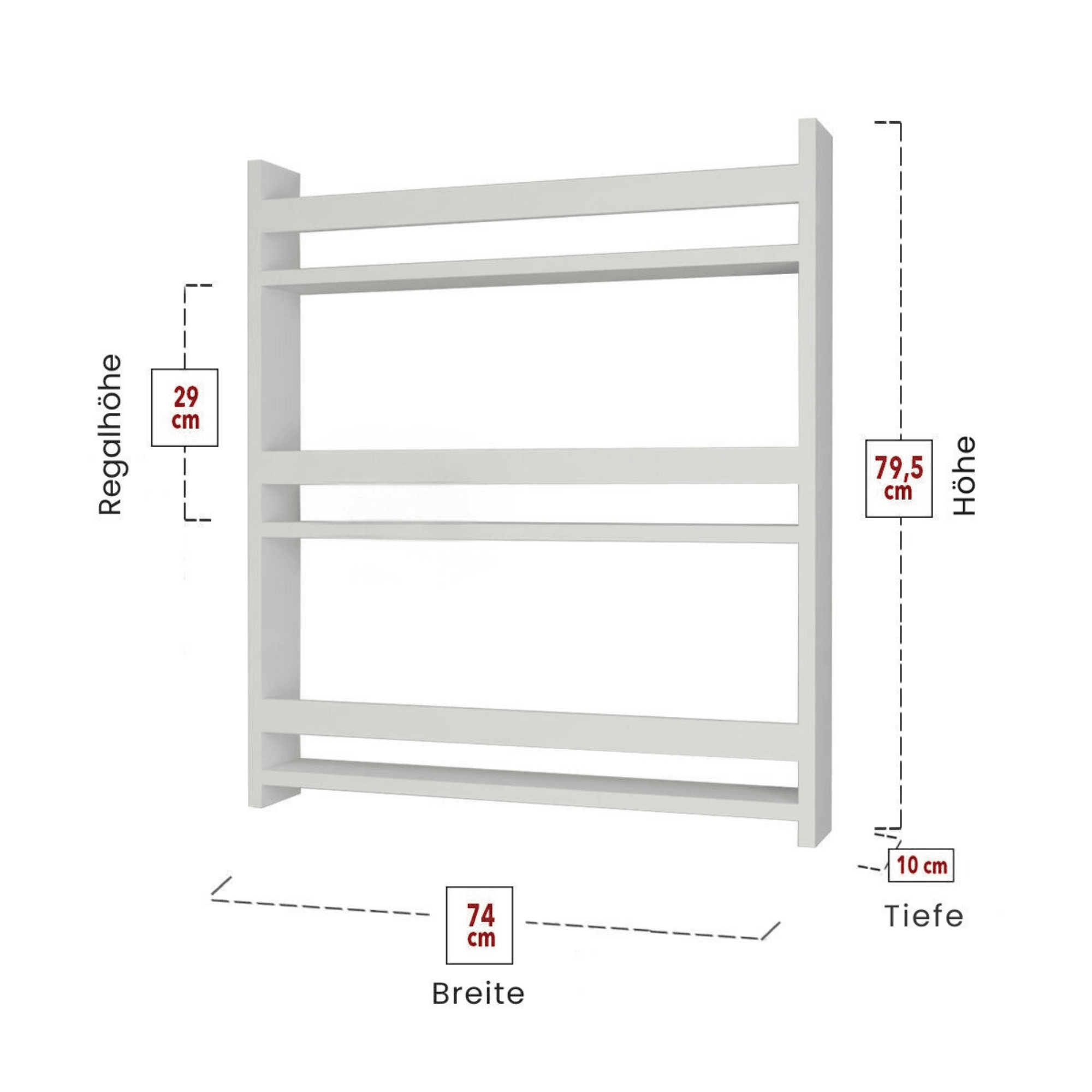 Gowoll Montessori Kinderregal – Wandregal 79x74 cm Weiß, Bücherregal & Organizer für Kinderzimmer