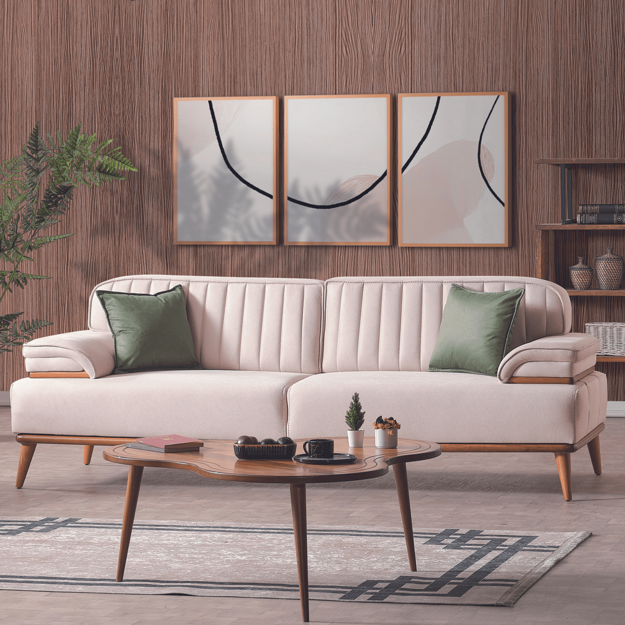 Bugatti Sofa Set 3-3-1 Couchgarnitur | Modern Design & Kostenlose Montage | Holzfüße & Schlaffunktion