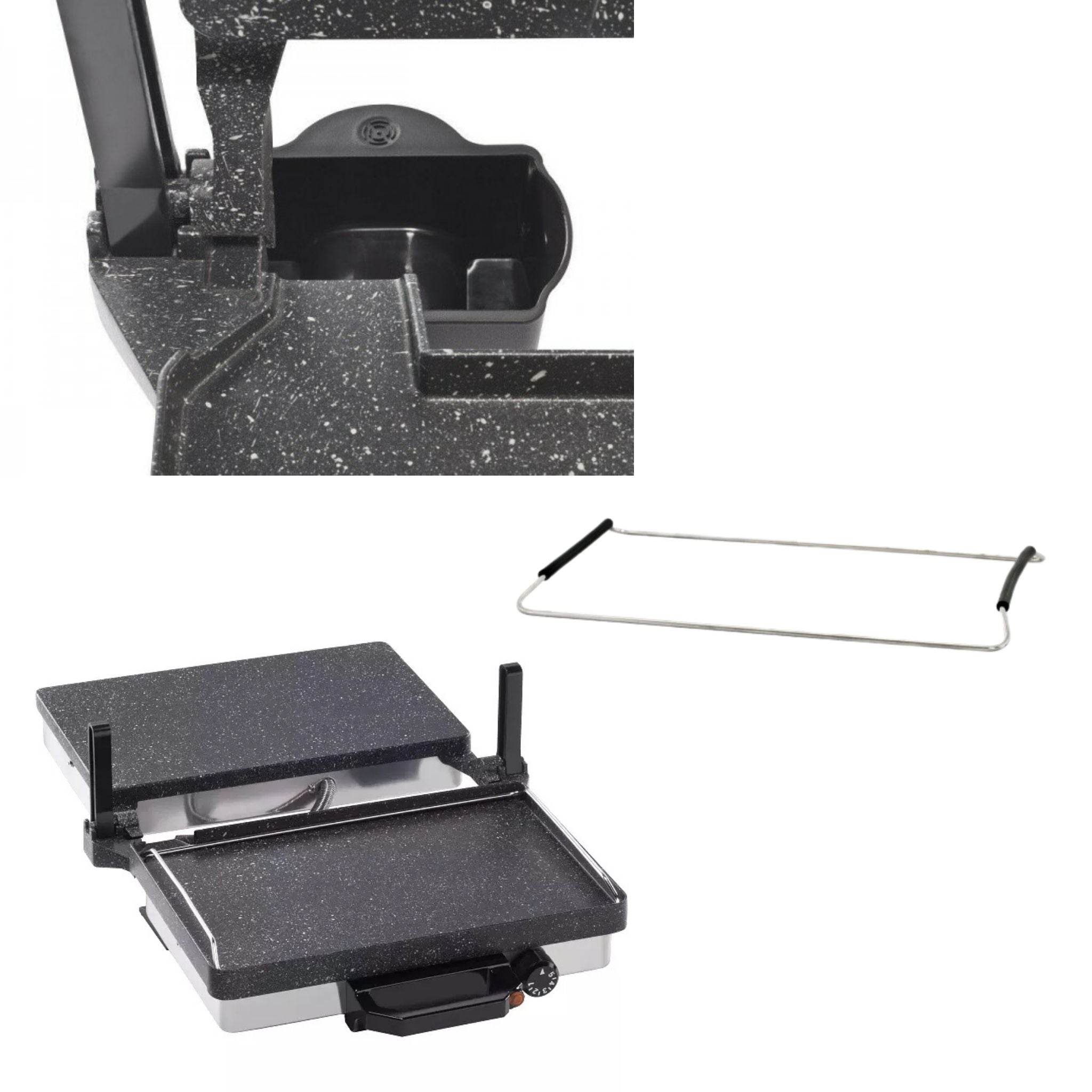 3-in-1 Kontaktgrill mit Granit-Beschichtung – Elektrogrill für fettfreies Grillen