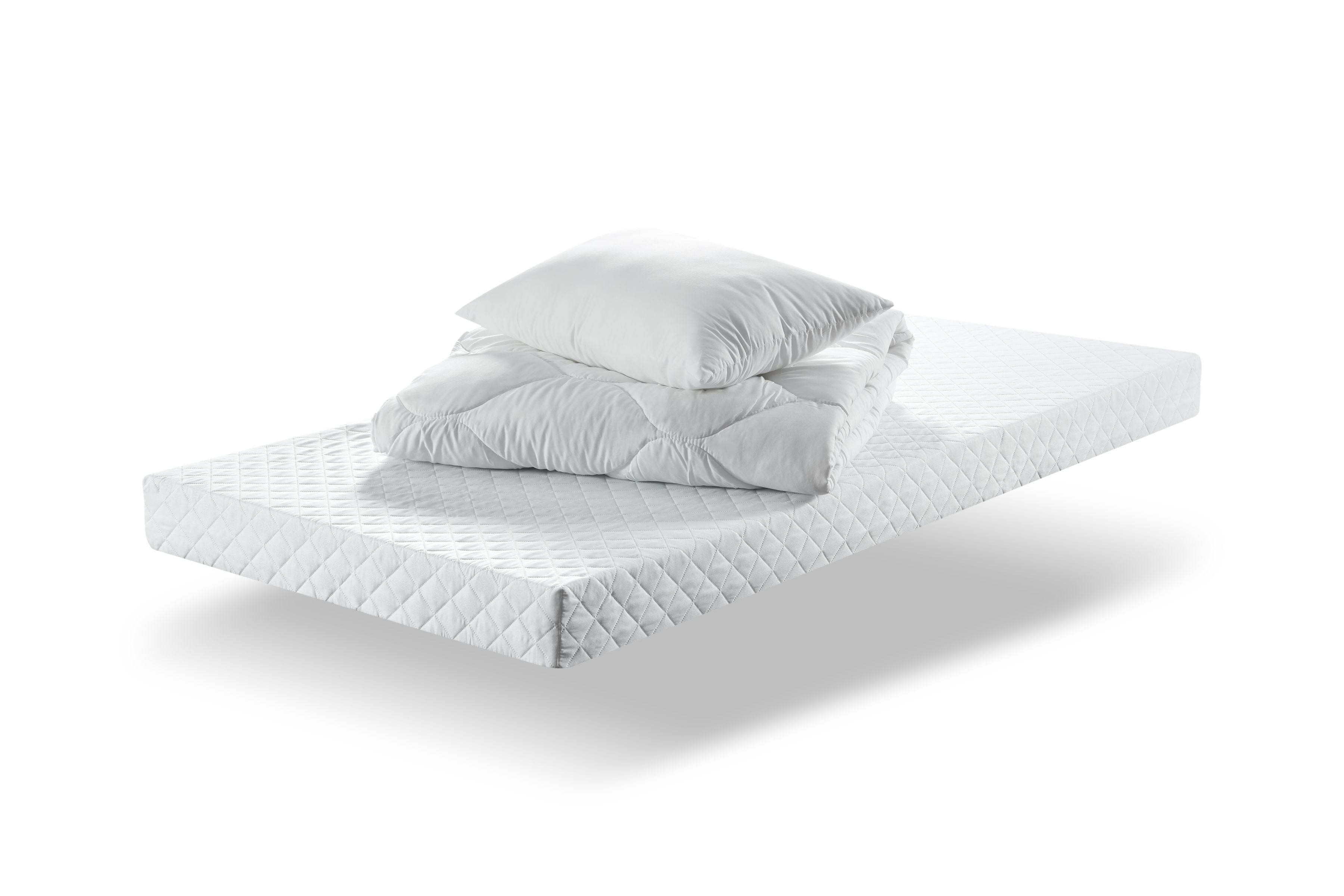 Lüxenlüxe 3-teiliges Matratzen Set mit Kissen & Bettdecke | Waschbar & Hygienisch | 90x190/200 cm