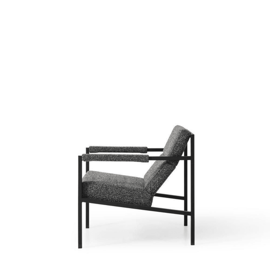 Sessel Polstersessel mit Metallrahmen Schwarz