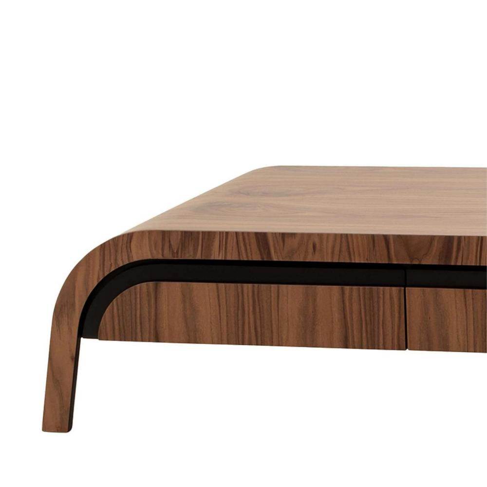 Gowoll Couchtisch Rechtekig Massivholz Wohnzimmertisch Quatro Braun