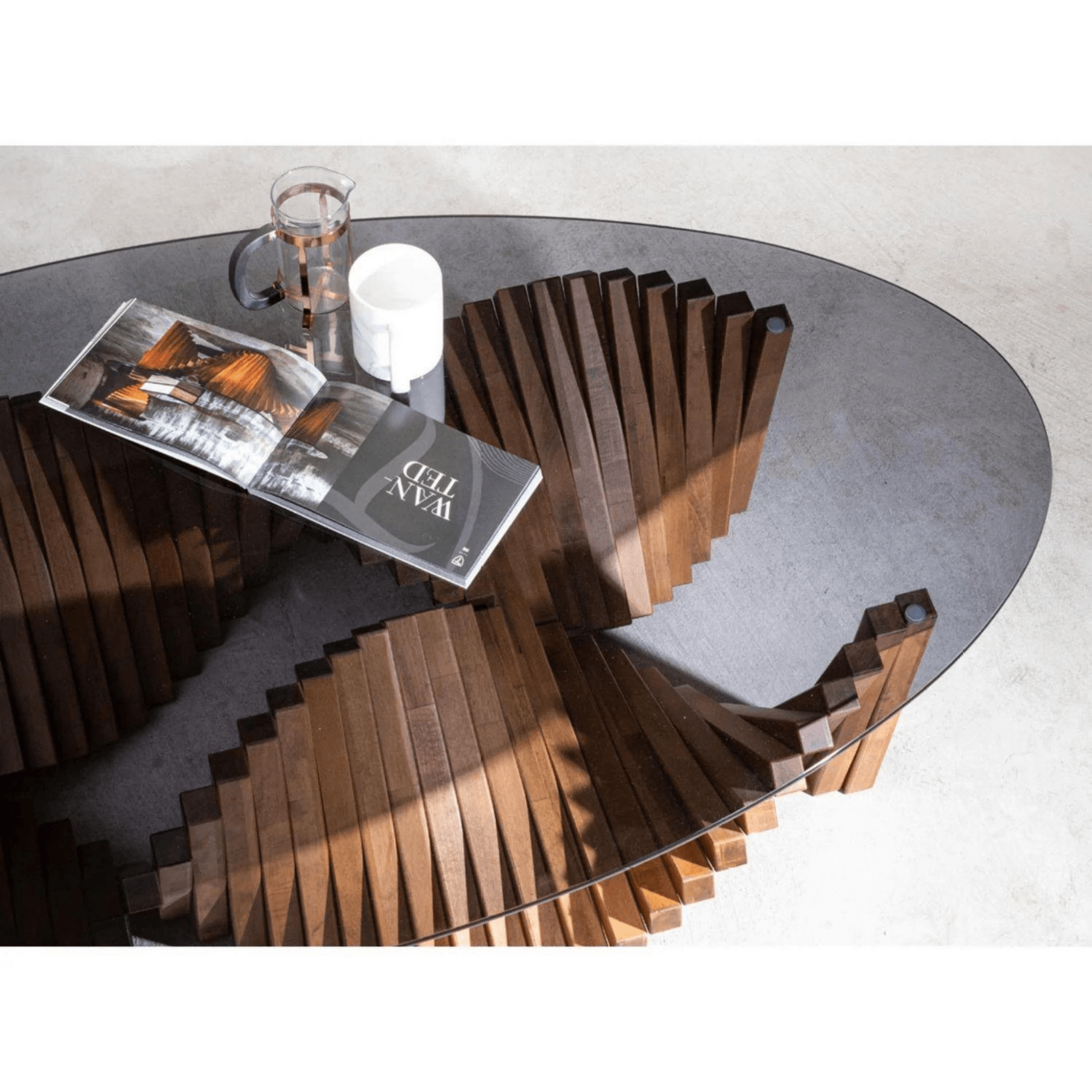 Couchtisch Ellipse Wohnzimmertisch Wanted Braun