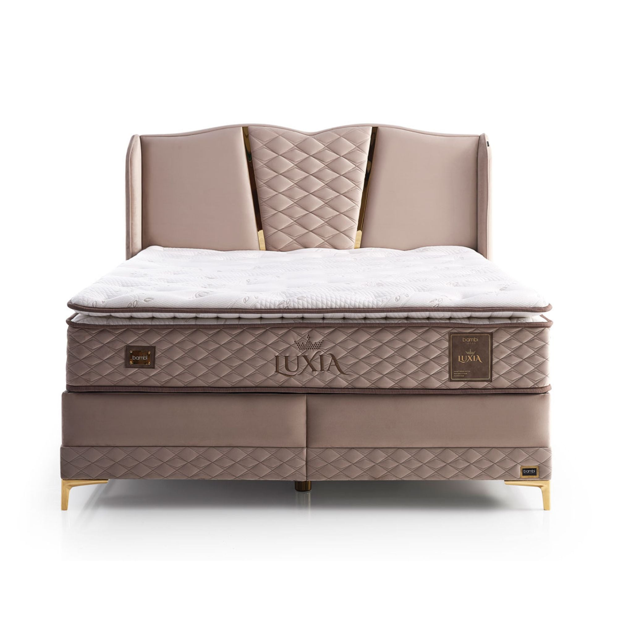 Bambi Luxia Boxspringbett 140x200 cm – H4 Komfort-Pad & Taschenfederkern