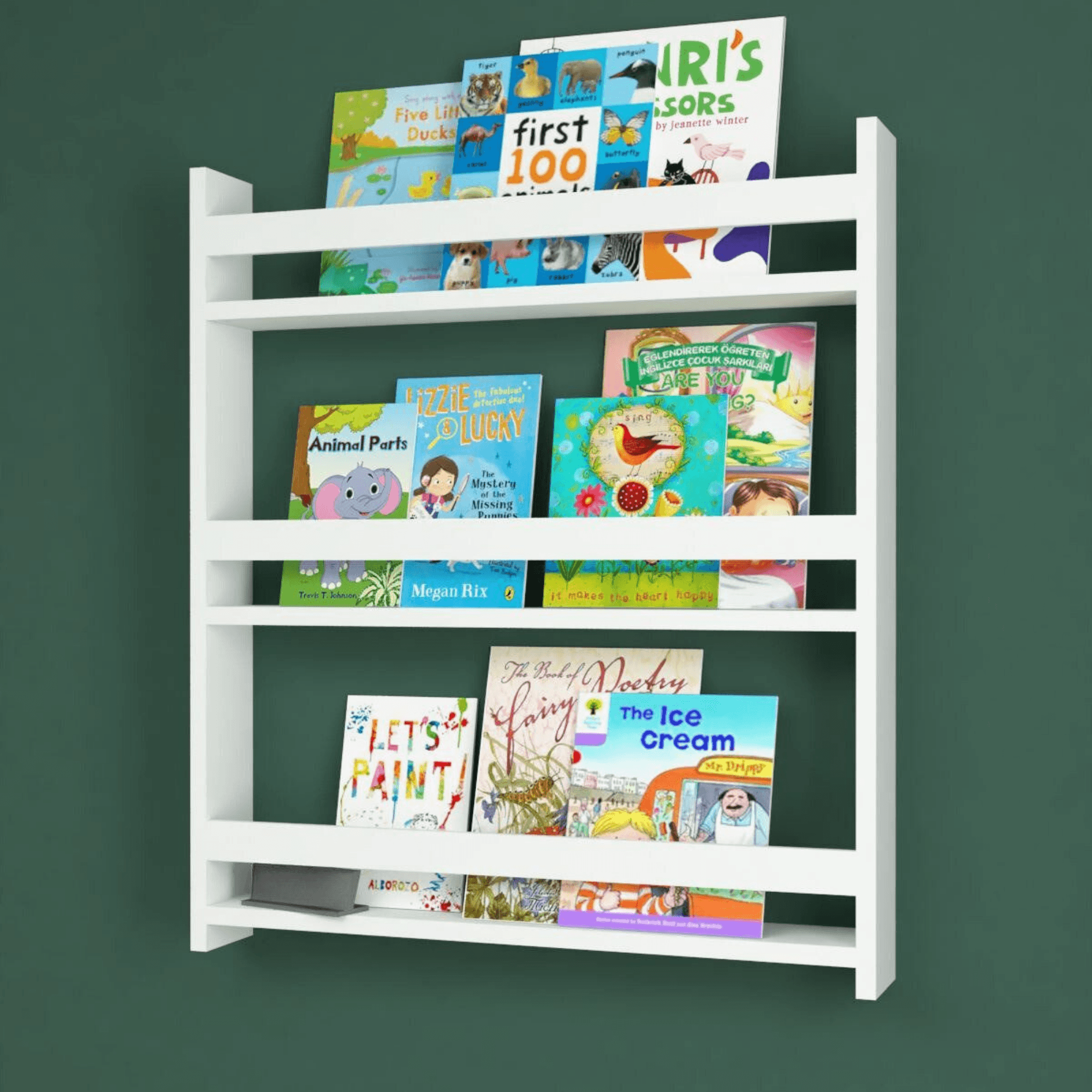 Gowoll Montessori Kinderregal – Wandregal 79x74 cm Weiß, Bücherregal & Organizer für Kinderzimmer
