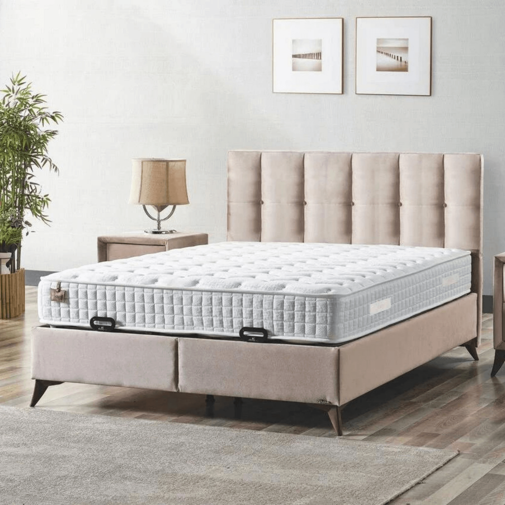 Optimum Boxspringbett 160x200 mit Wendbarer Matratze, Bettkasten & Gratis Montage
