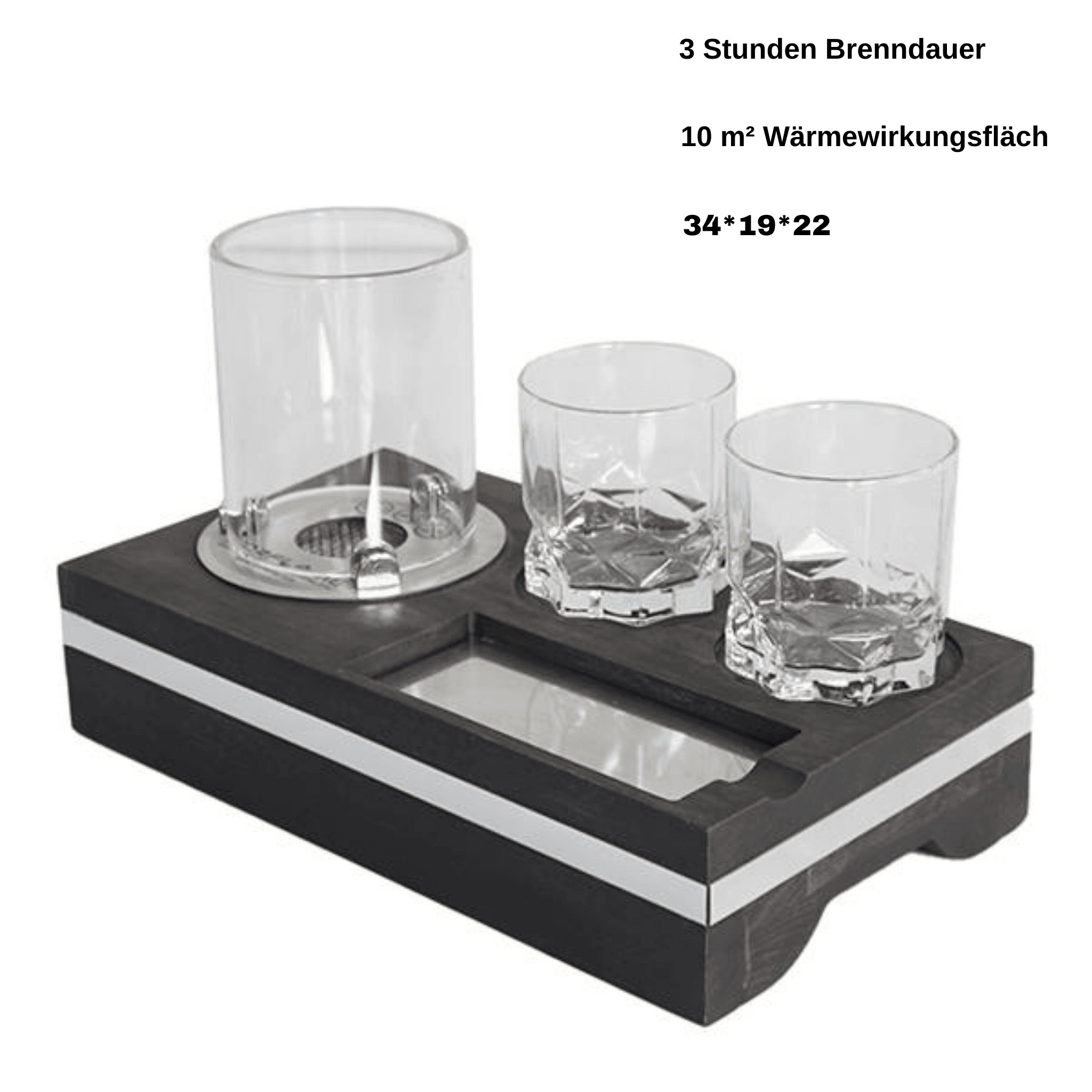 Korflame Finire Tischkamin | Rauchfreier Bioethanol Kamin für Innen & Außen | Modern & Tragbar