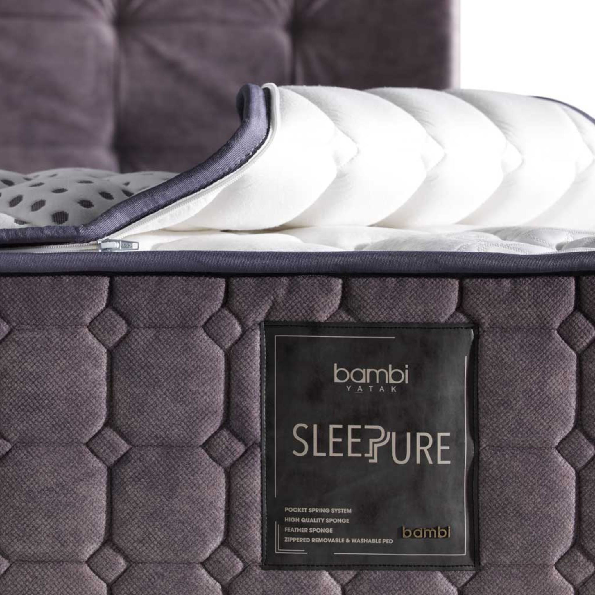 Bambi Sleeppure 8 Schichten Höhe 31 cm Matratze 90x200 - 180x200 Reißverschluss