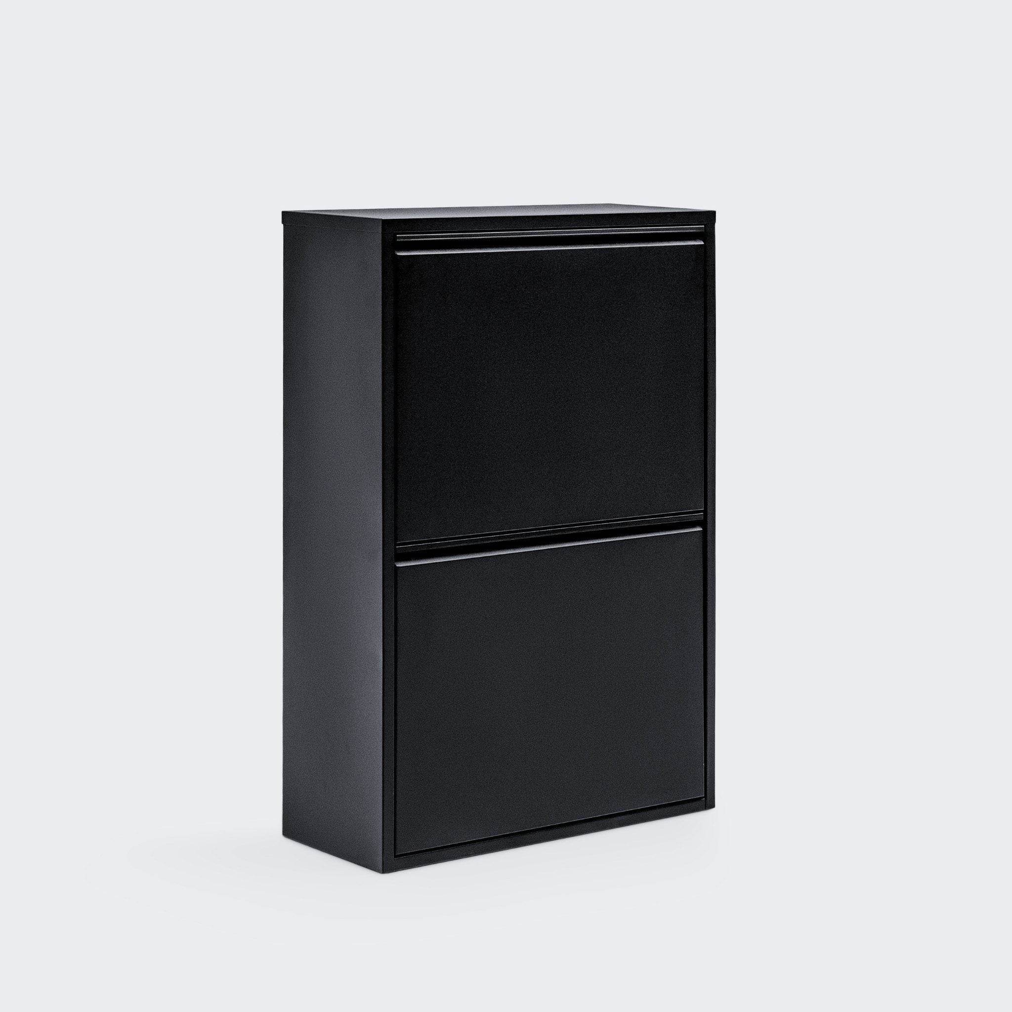 Gowoll Mülleimer Küche aus Fleckenfest Biomülleimer Wandmontage Abfalleimer Mülltrennsysteme Küchenmülleimer mit Herausnehmbarer Inneneimer Recycling system (4 x 15 L Schwarz)