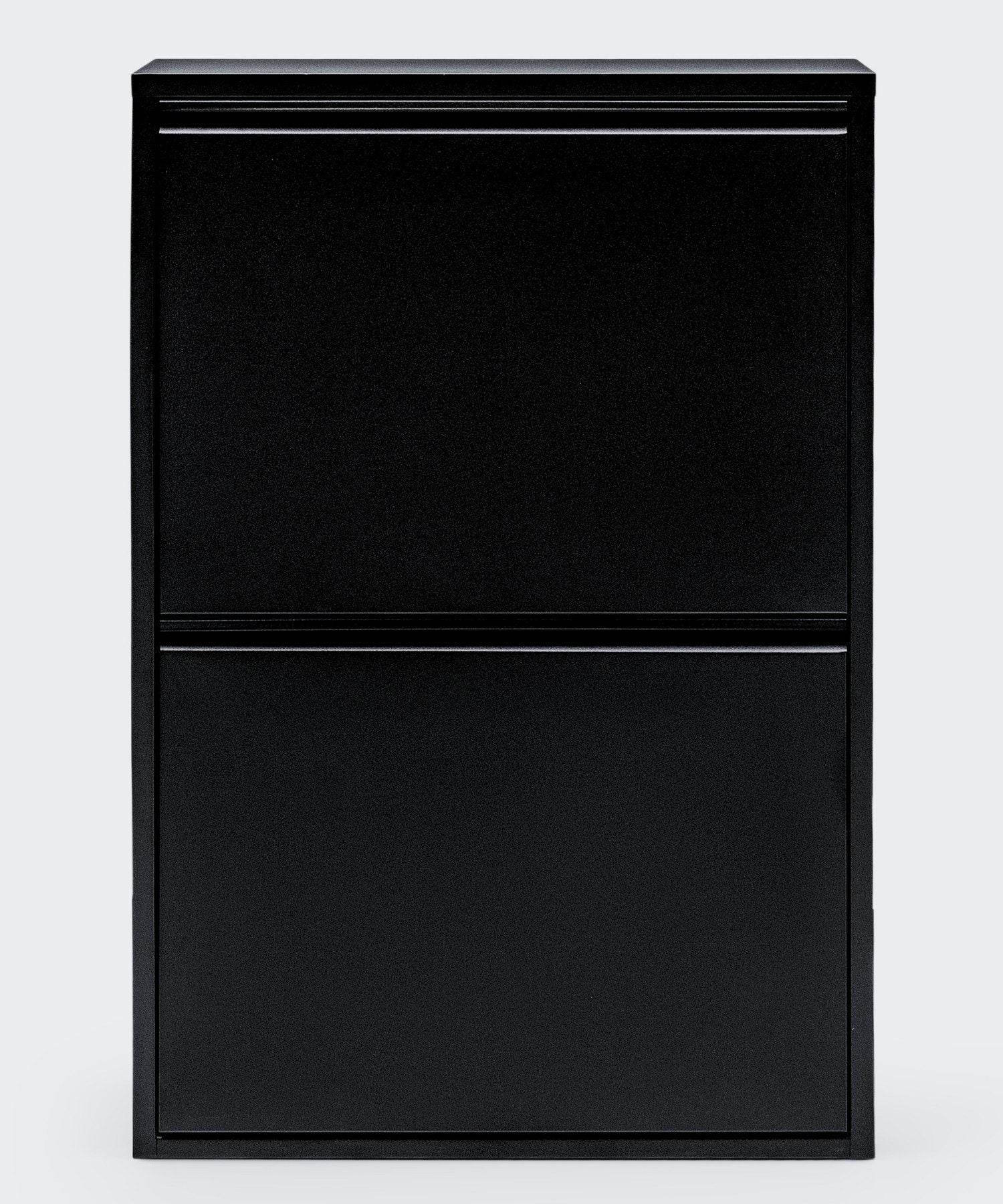 Gowoll Mülleimer Küche aus Fleckenfest Biomülleimer Wandmontage Abfalleimer Mülltrennsysteme Küchenmülleimer mit Herausnehmbarer Inneneimer Recycling system (4 x 15 L Schwarz)