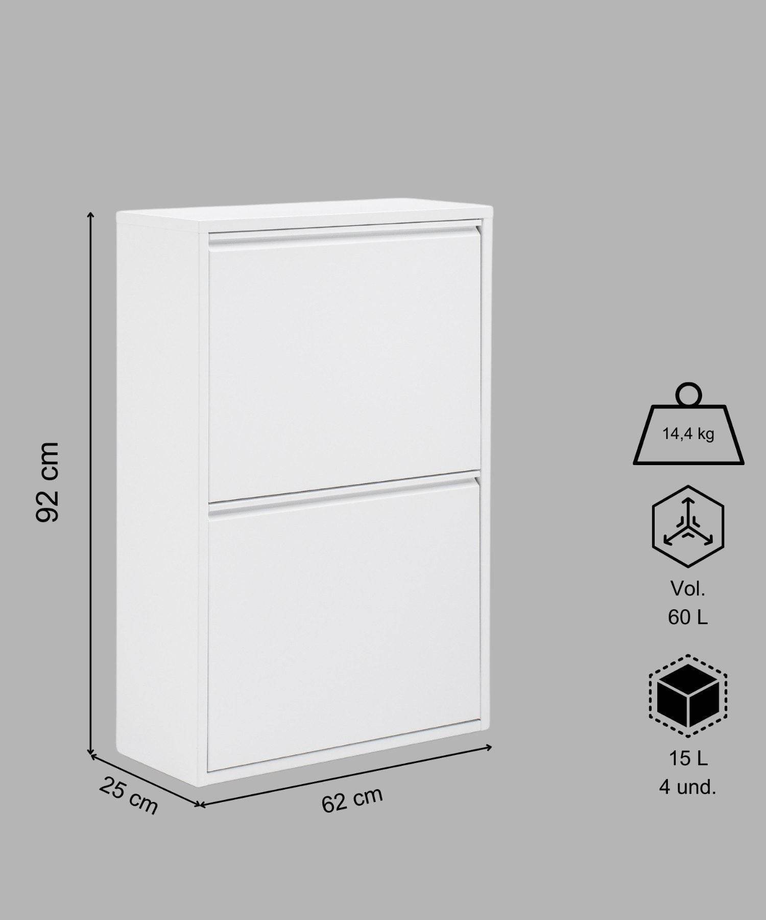 Gowoll Mülltrennsystem Wandmontage – 4x15 L Edelstahl Mülleimer für Küche & Büro | Geruchsdicht & Platzsparend