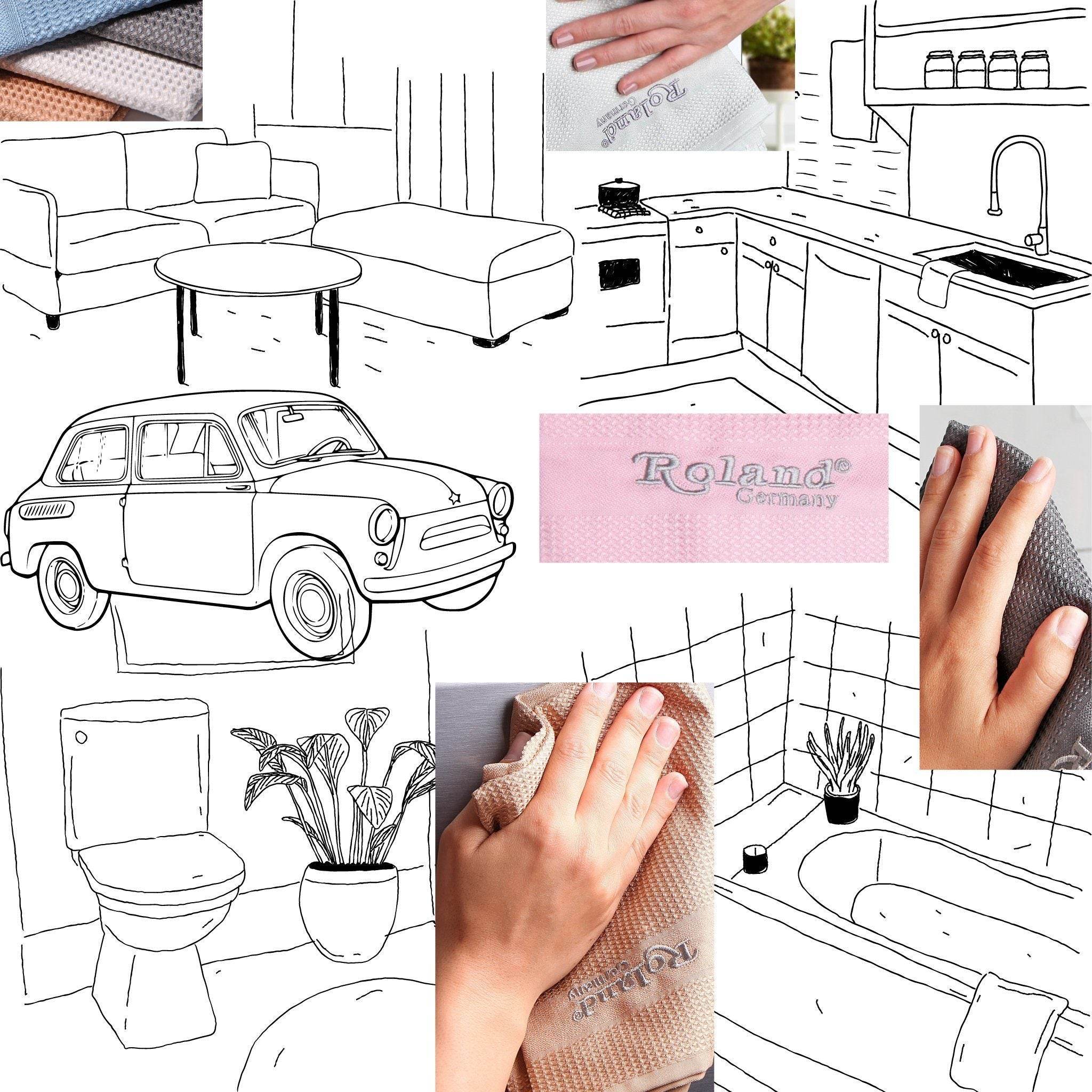 Roland Germany Mikrofaser Reinigungstücher 42×68 cm – 8 Stück