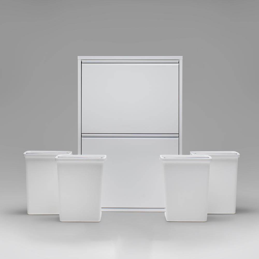 Gowoll Mülltrennsystem Mülltrennsystem 2-3-4 Fach Mülleimer Küche aus Metall Fleckenfest Wandmontage