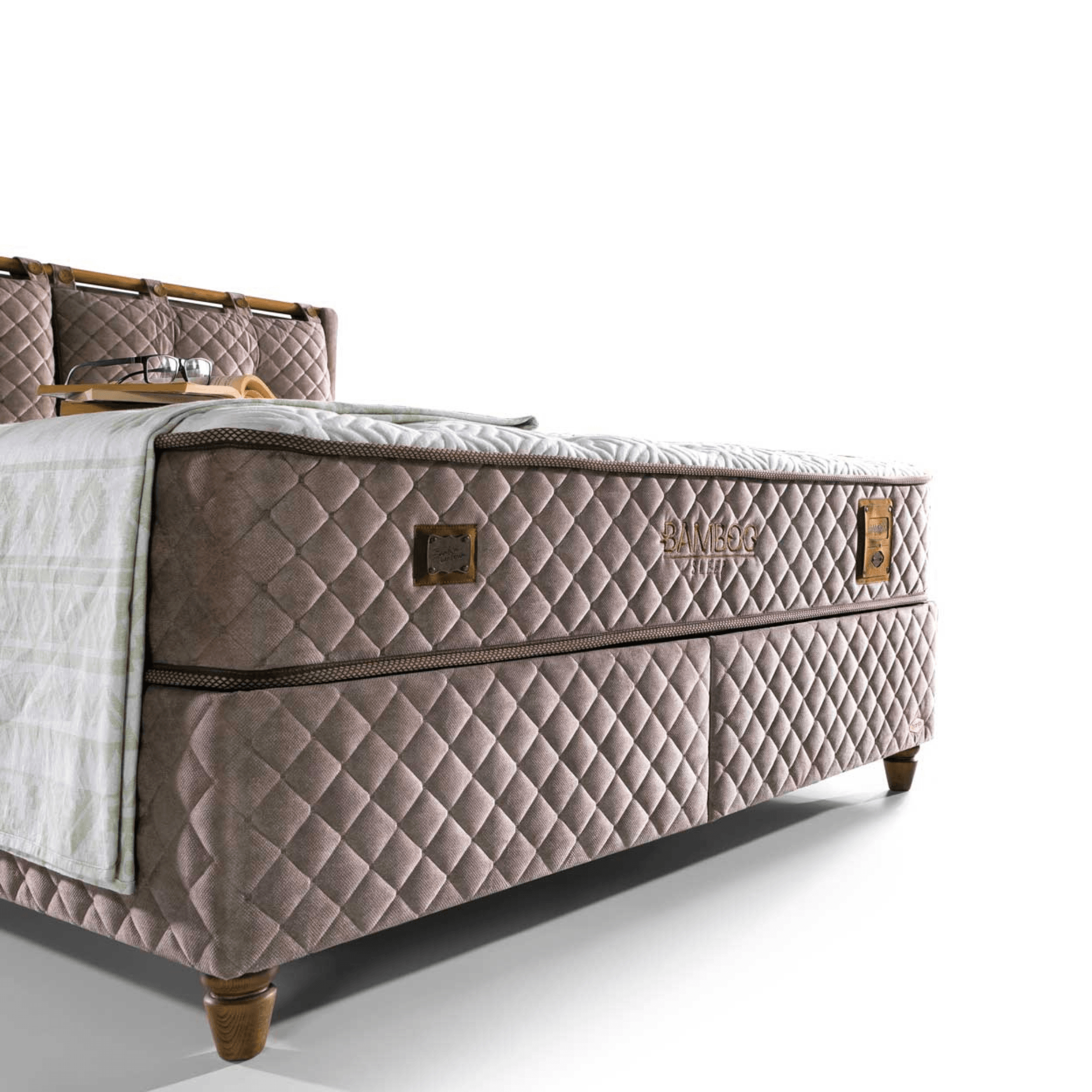 Bamboo Sleep Boxspringbett Set Schlafzimmer Set mit 7 Schichten Höhe 30 cm Matratze