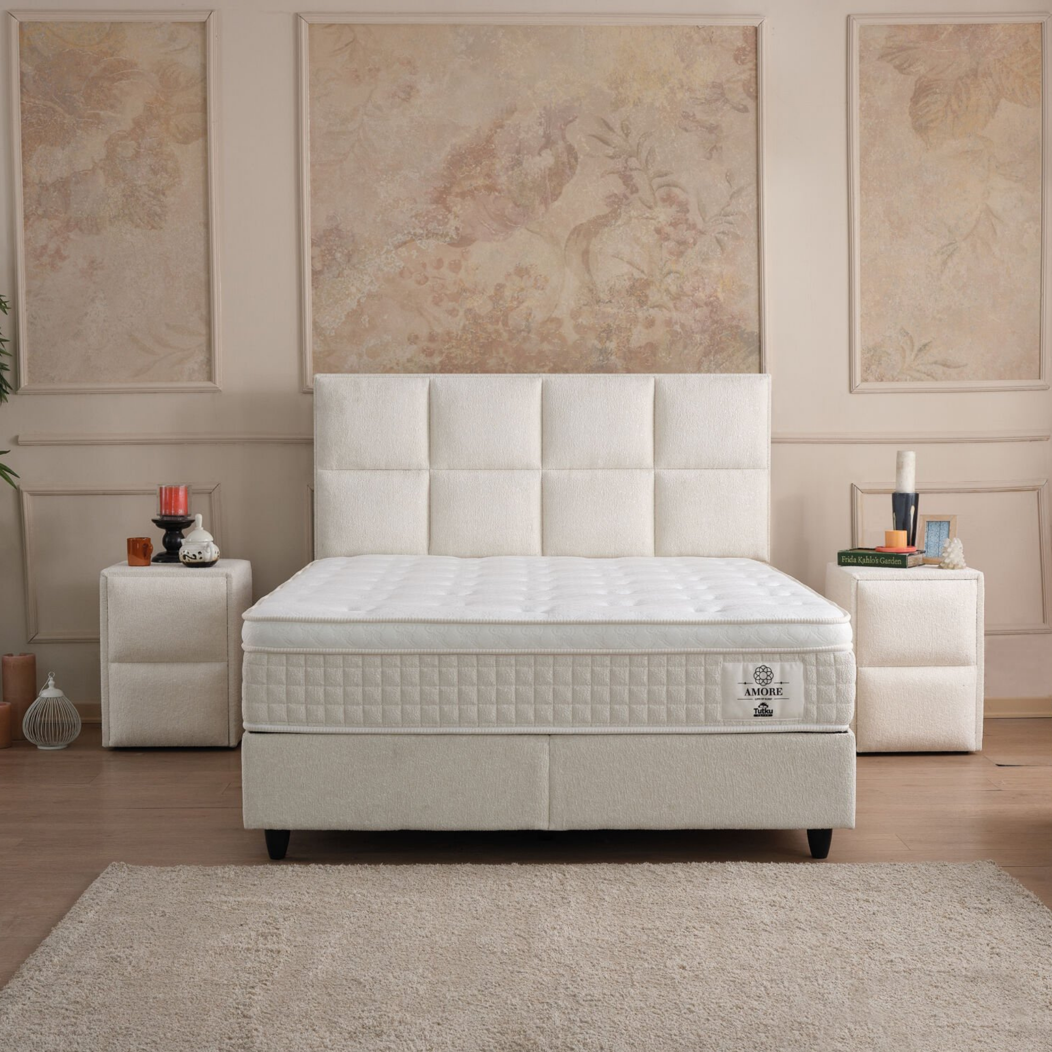Boxspringbett mit Matratze Polsterbett Stauraumbett Betkasten inkl. Lieferung Amore