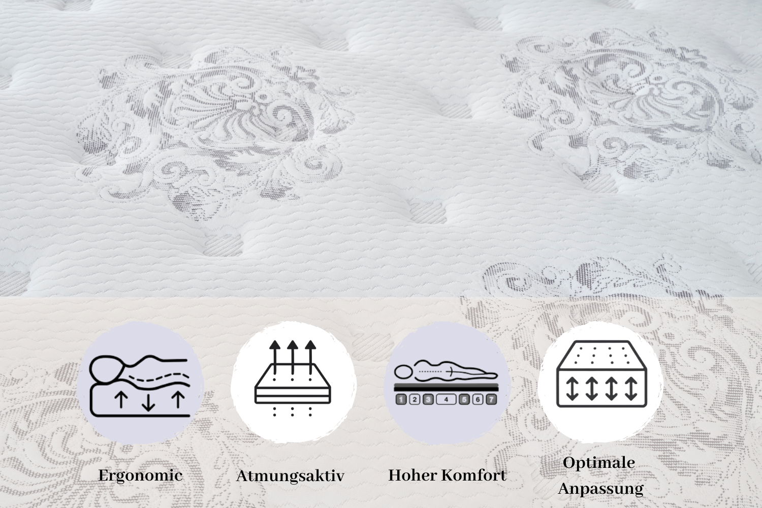 BSS MILANO Boxspringbett Set | Matratze H3 | Box und Kopfteil