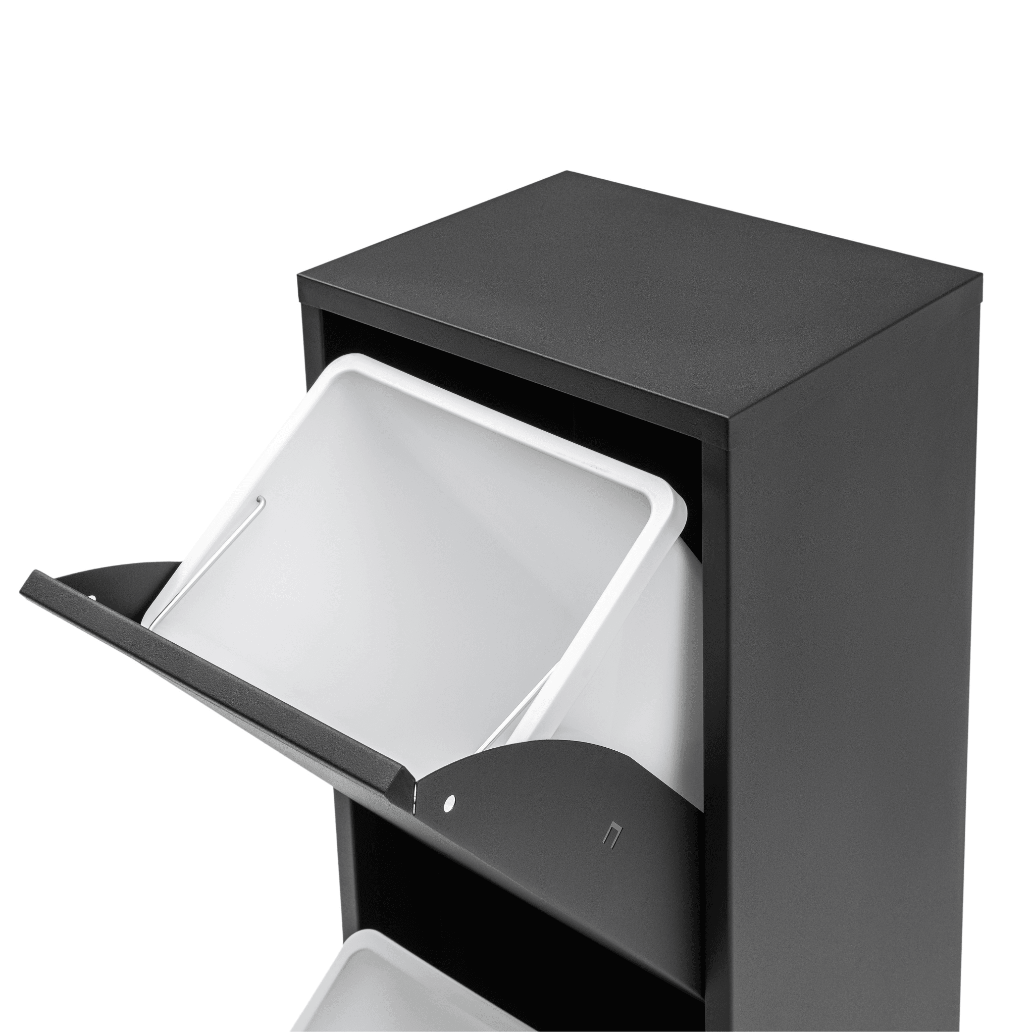 Gowoll Mülleimer Küche aus Fleckenfest Biomülleimer Wandmontage Abfalleimer Mülltrennsysteme Küchenmülleimer mit Herausnehmbarer Inneneimer Recycling system (2 x 15 L Schwarz)