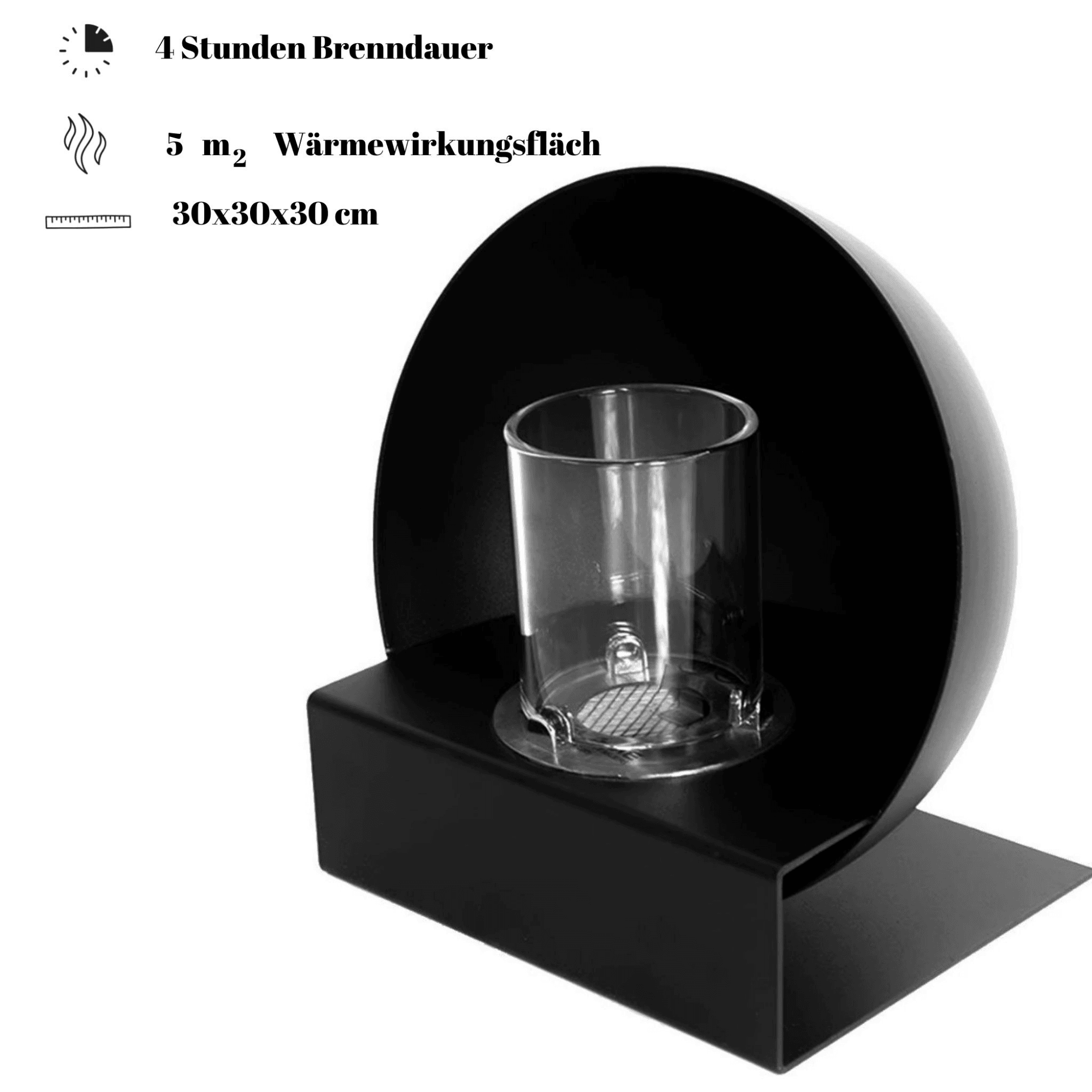 Korflame Metto Schwarzer Tischkamin