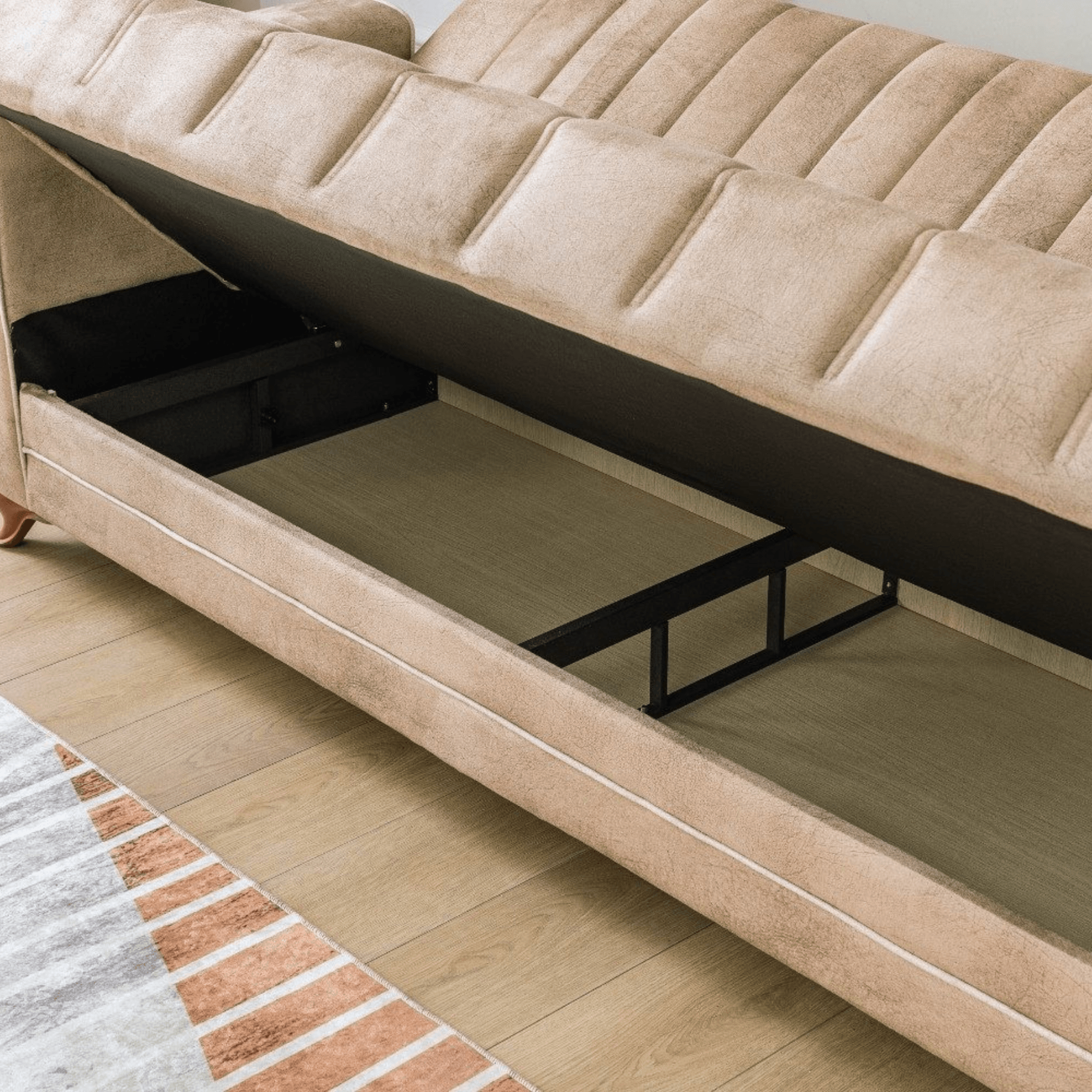 Gowoll 3-Sitzer Schlafsofa mit Schlaffunktion & Stauraum – Modell Perle