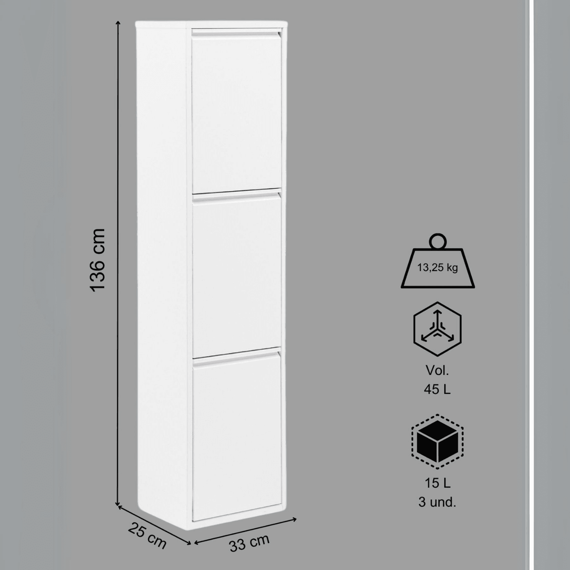 Gowoll Mülltrennsystem Mülltrennsystem 2-3-4 Fach Mülleimer Küche aus Metall Fleckenfest Wandmontage