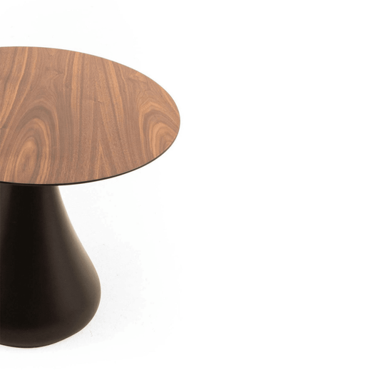 Pilz Tisch Set | 2er Set Couchtisch in Walnuss & Schwarz | Modernes Wohnzimmer Design