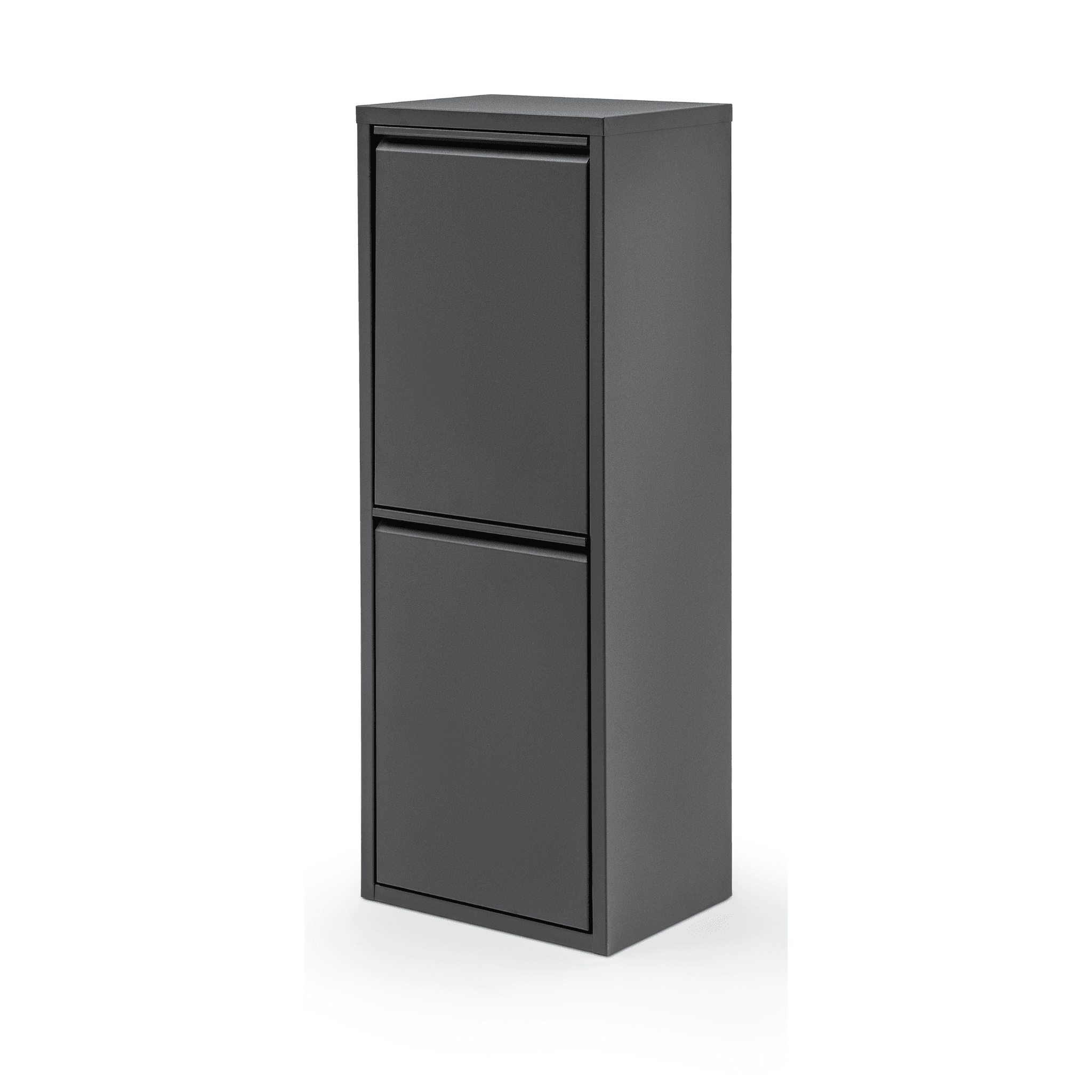 Gowoll Mülleimer Küche aus Fleckenfest Biomülleimer Wandmontage Abfalleimer Mülltrennsysteme Küchenmülleimer mit Herausnehmbarer Inneneimer Recycling system (2 x 15 L Schwarz)