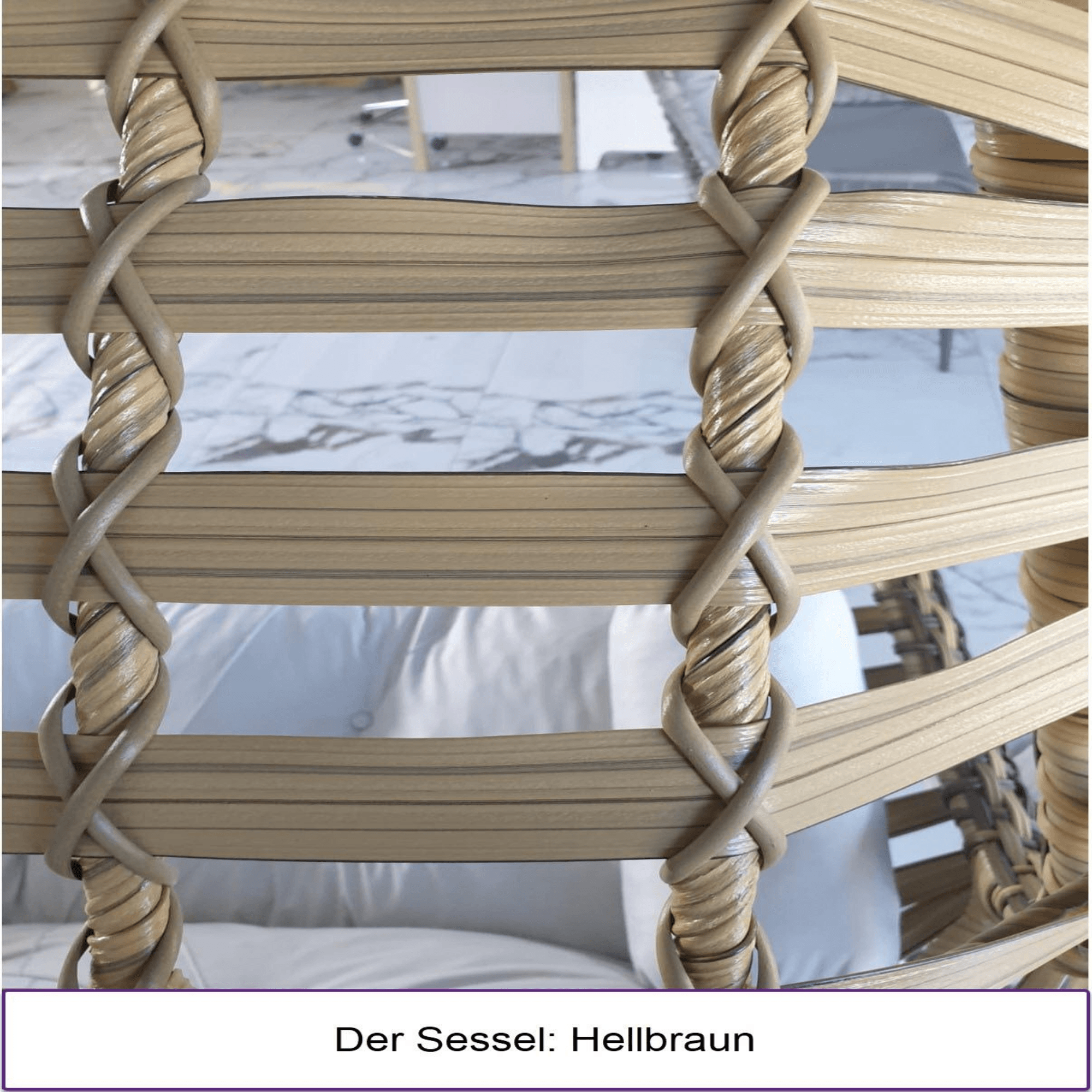 Alacati Plus Hängesessel mit Gestell – Handgefertigt, Rattan, Sonnendach & Fußablage