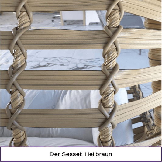 Gowoll Gartenschaukel Rattan Hängesessel mit Gestell Hängeschaukel Alacati Plus