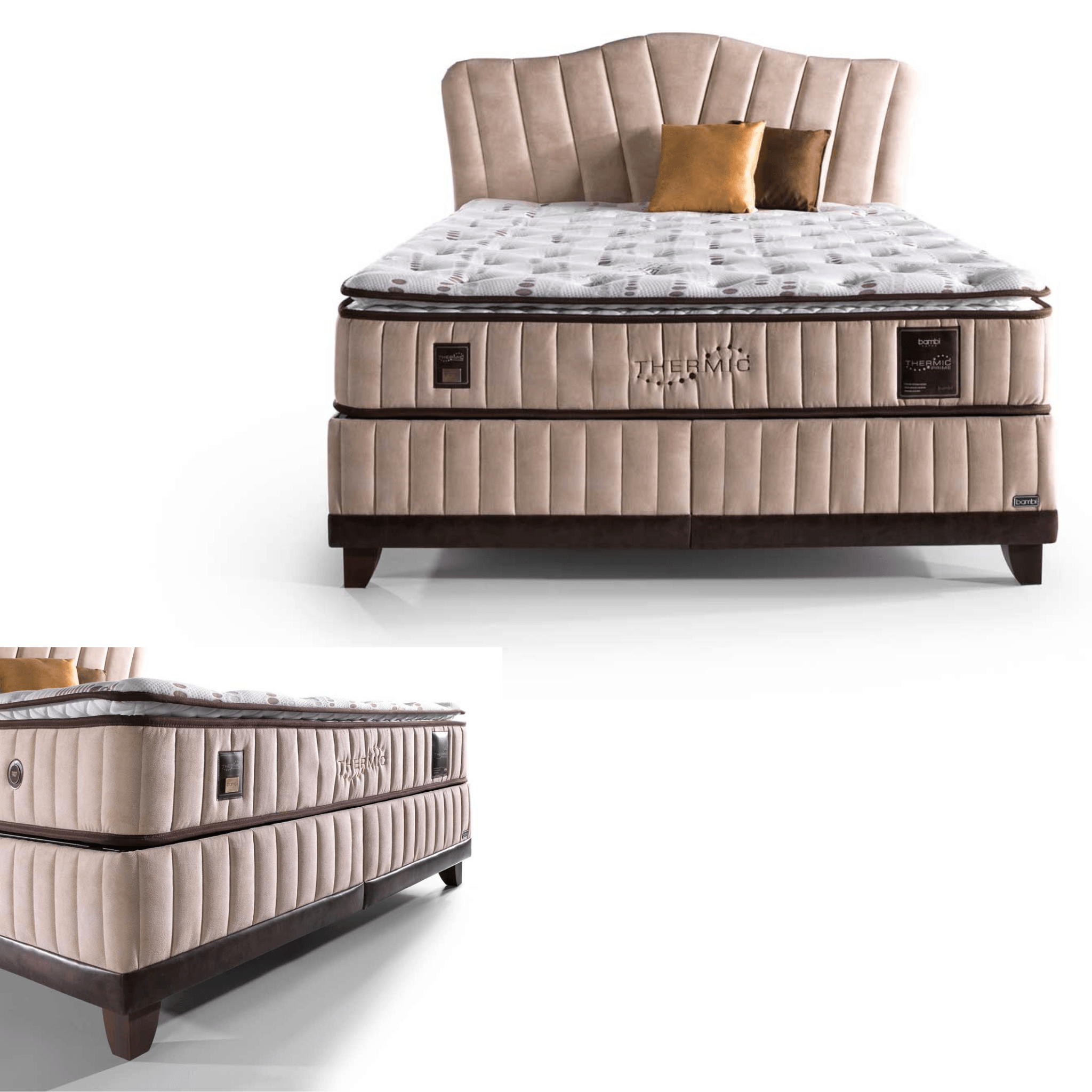 Bambi Thermic Prime Boxspringbett mit Matratze & Bettkästen | Stauraumbett H4/H5, Orthopädisch & Atmungsaktiv