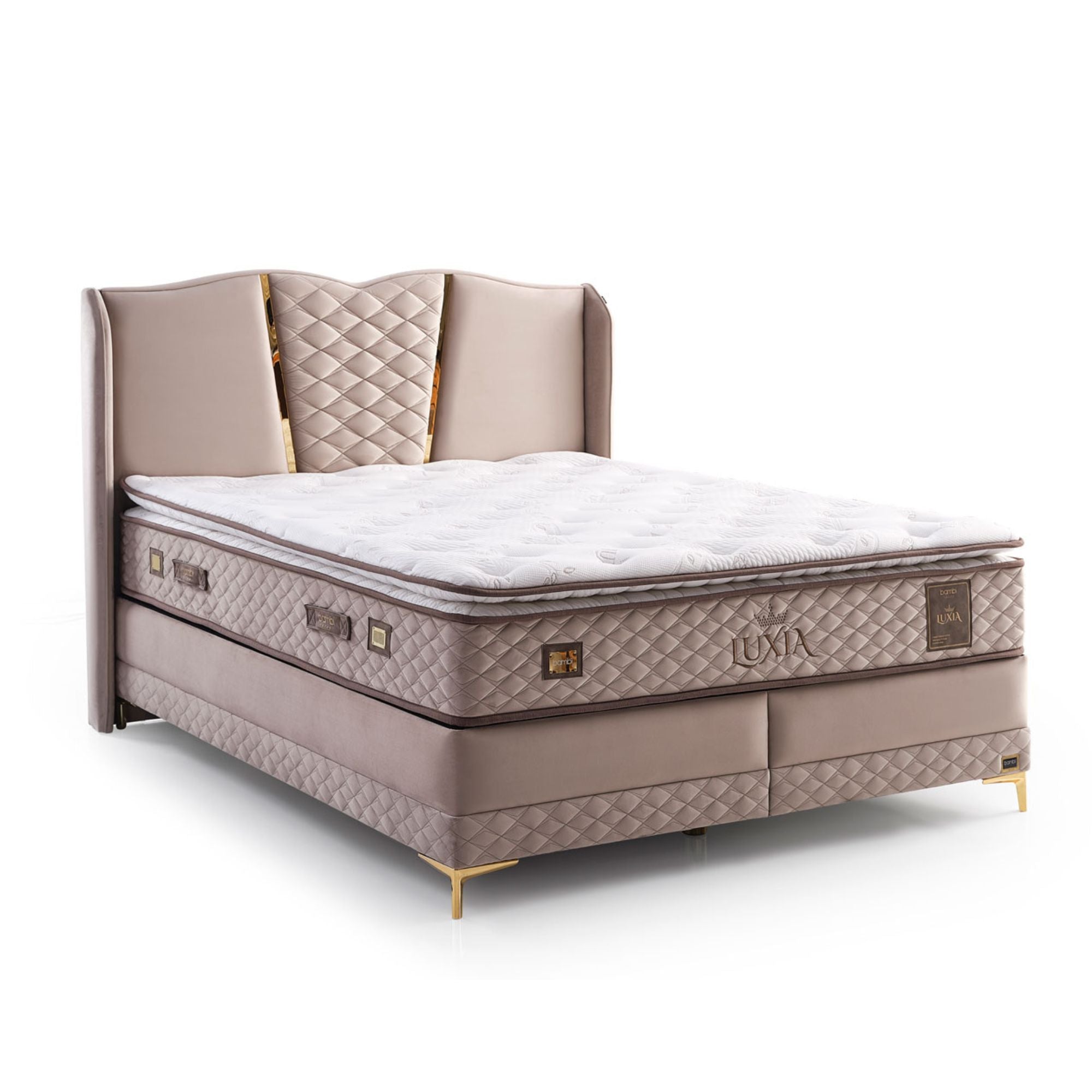 Bambi Luxia Boxspringbett 140x200 cm – H4 Komfort-Pad & Taschenfederkern