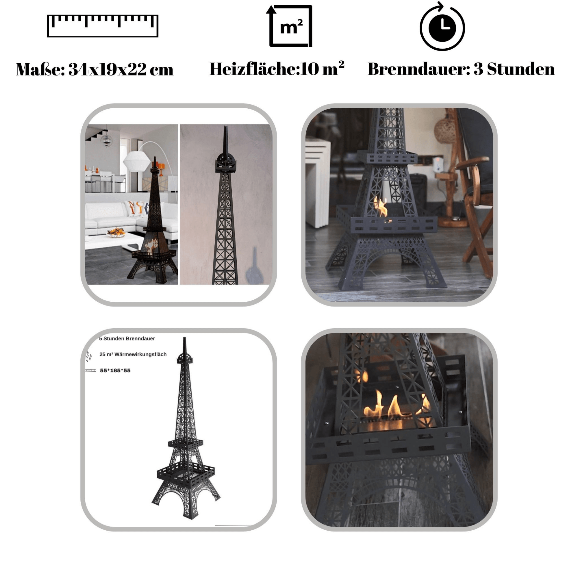 Korflame Eifelturm Tischkamin