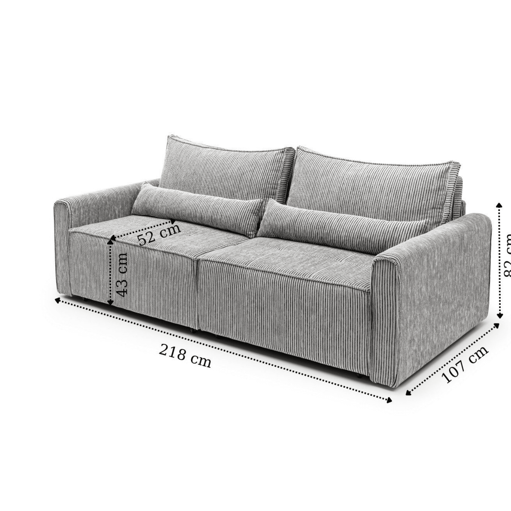 Benissa Schlafsofa 3 Sitzer mit Stauraum & Schlaffunktion | Ecksofa & Heimkino-Sofa, verstellbare Rückenlehne