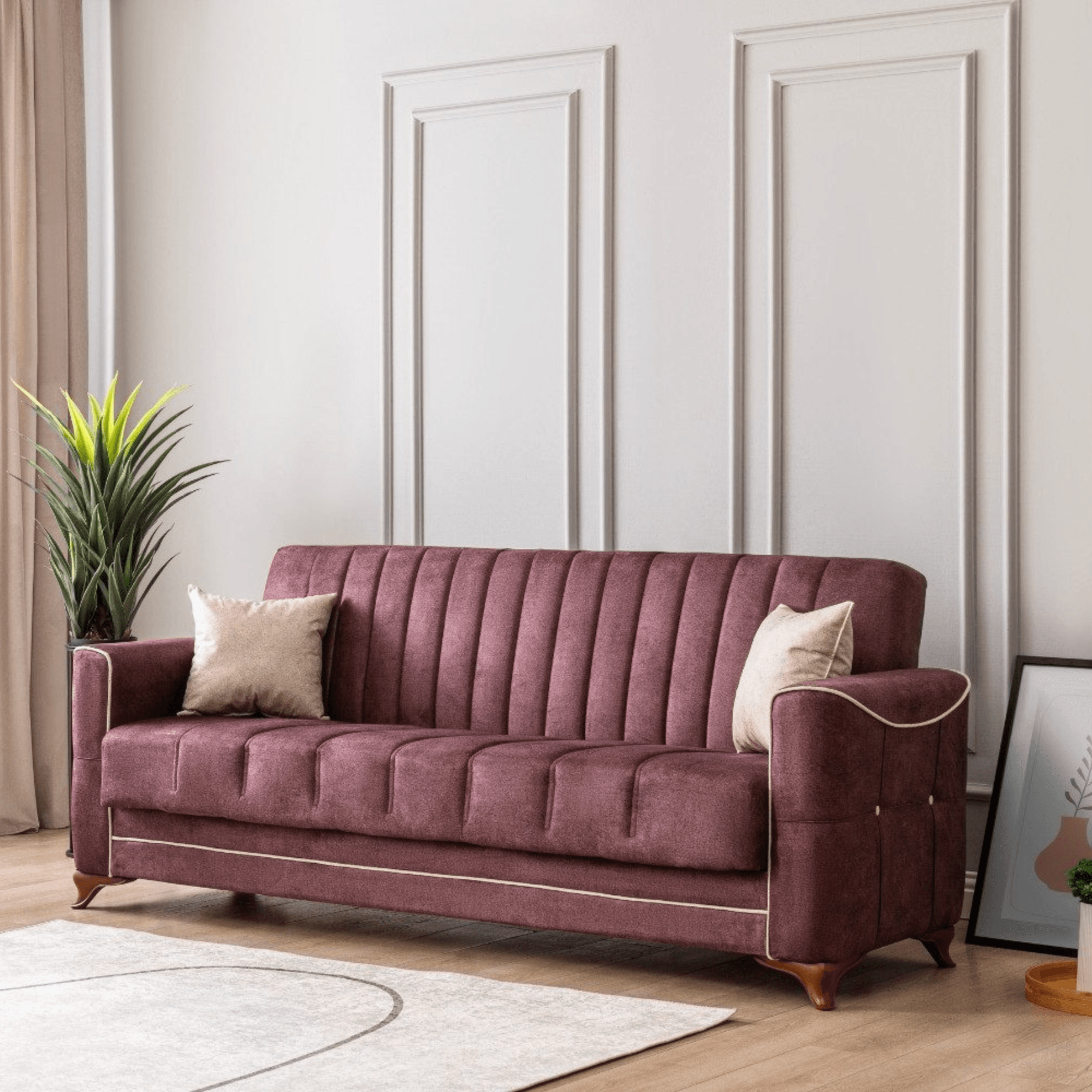 Gowoll 3-Sitzer Schlafsofa mit Schlaffunktion & Stauraum – Modell Perle