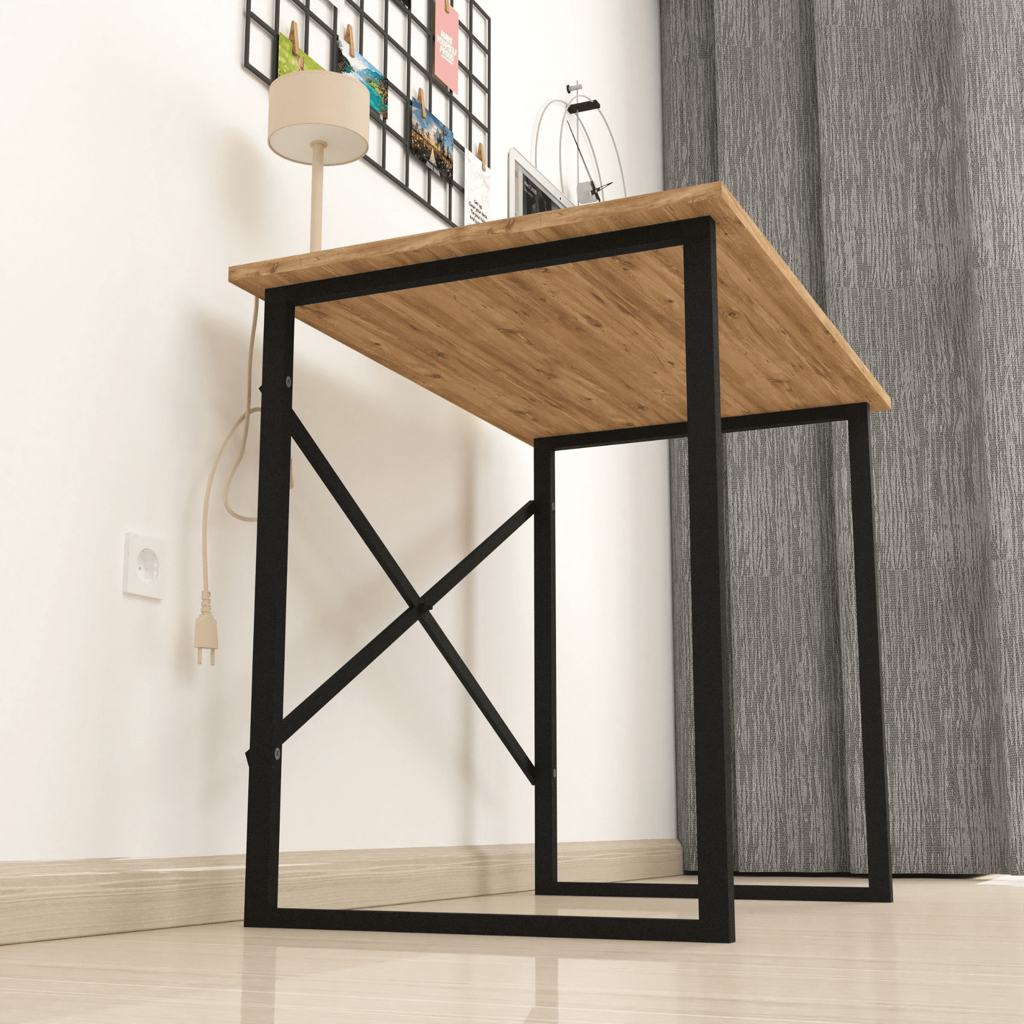 Gowoll Schreibtisch Kleiner Tisch Computertisch 90x60x75 cm Tischplatte Holz Laptoptisch