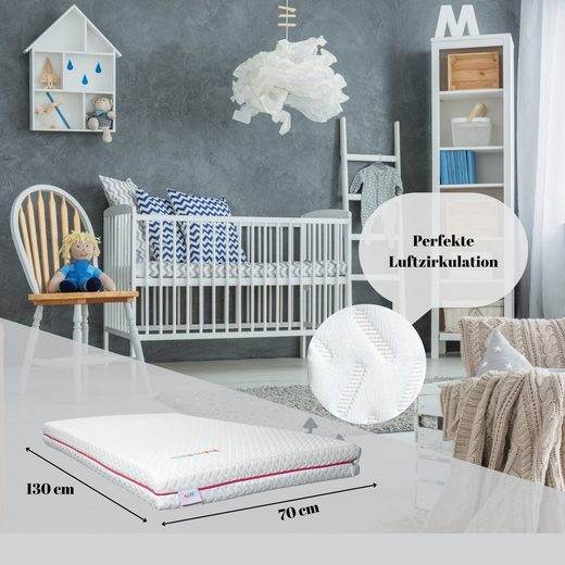 Mottokids 2-in-1 Babybett & Spielmatte | Waschbar & OEKO-TEX® Zertifiziert | Faltbare Krabbelmatte für Jungen, Mädchen & Unisex | 70x130 cm