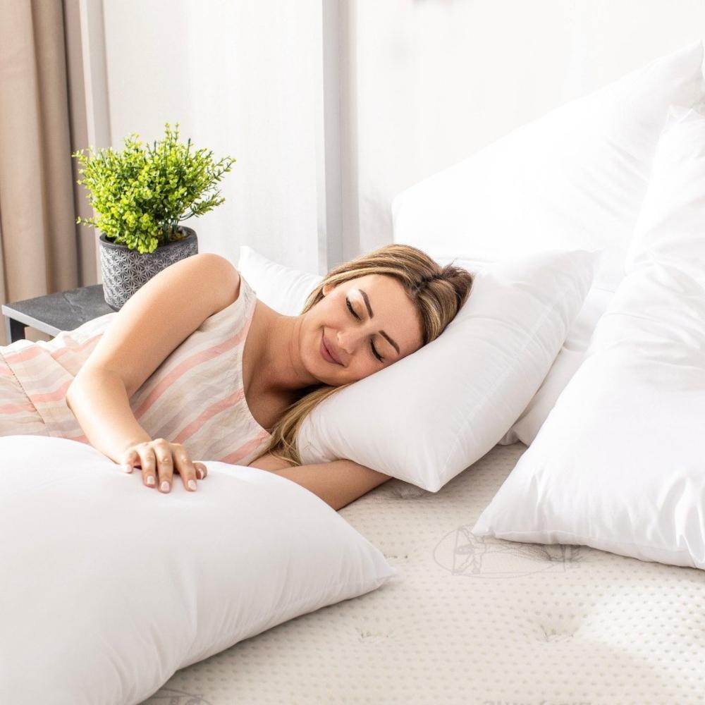 Kopfkissen, Oeko-TEX Zertifiziert Kissen, mit 100% Mikrofaser-Füllung, Waschmaschinengeeignet Schlafkissen