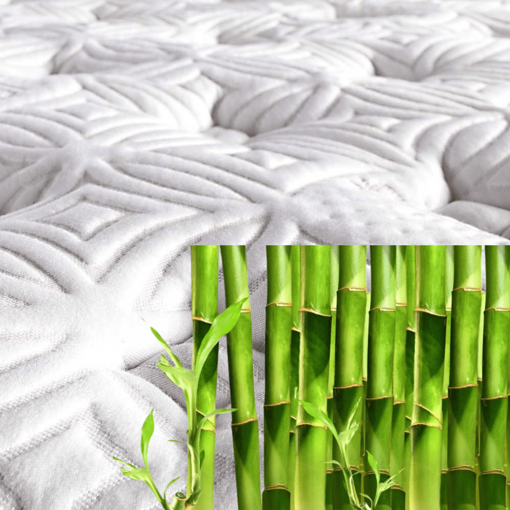 Bamboo Sleep Boxspringbett Set Schlafzimmer Set mit 7 Schichten Höhe 30 cm Matratze