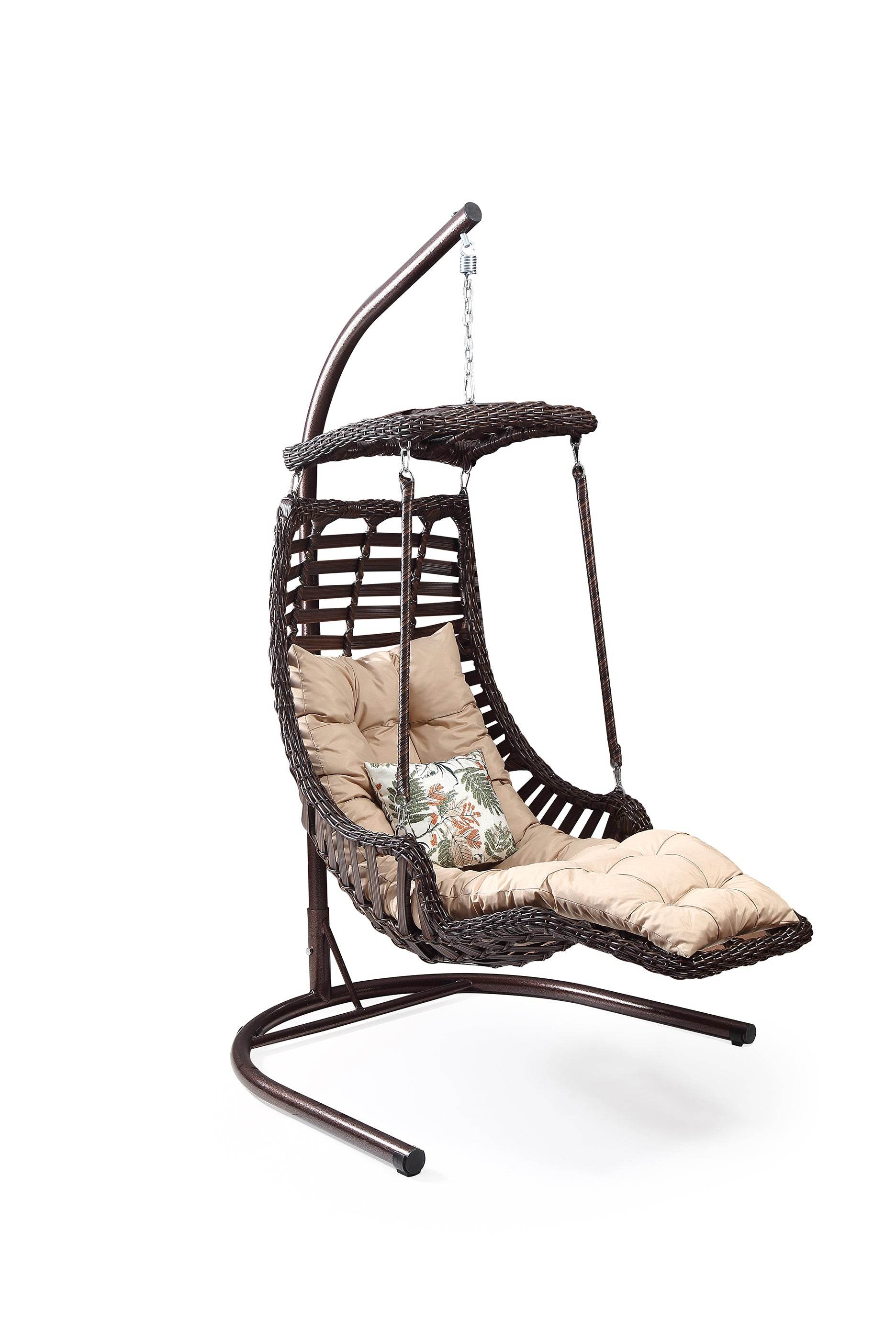 Gowoll Gartenschaukel Rattan Hängesessel mit Gestell Hängeschaukel Alacati Plus