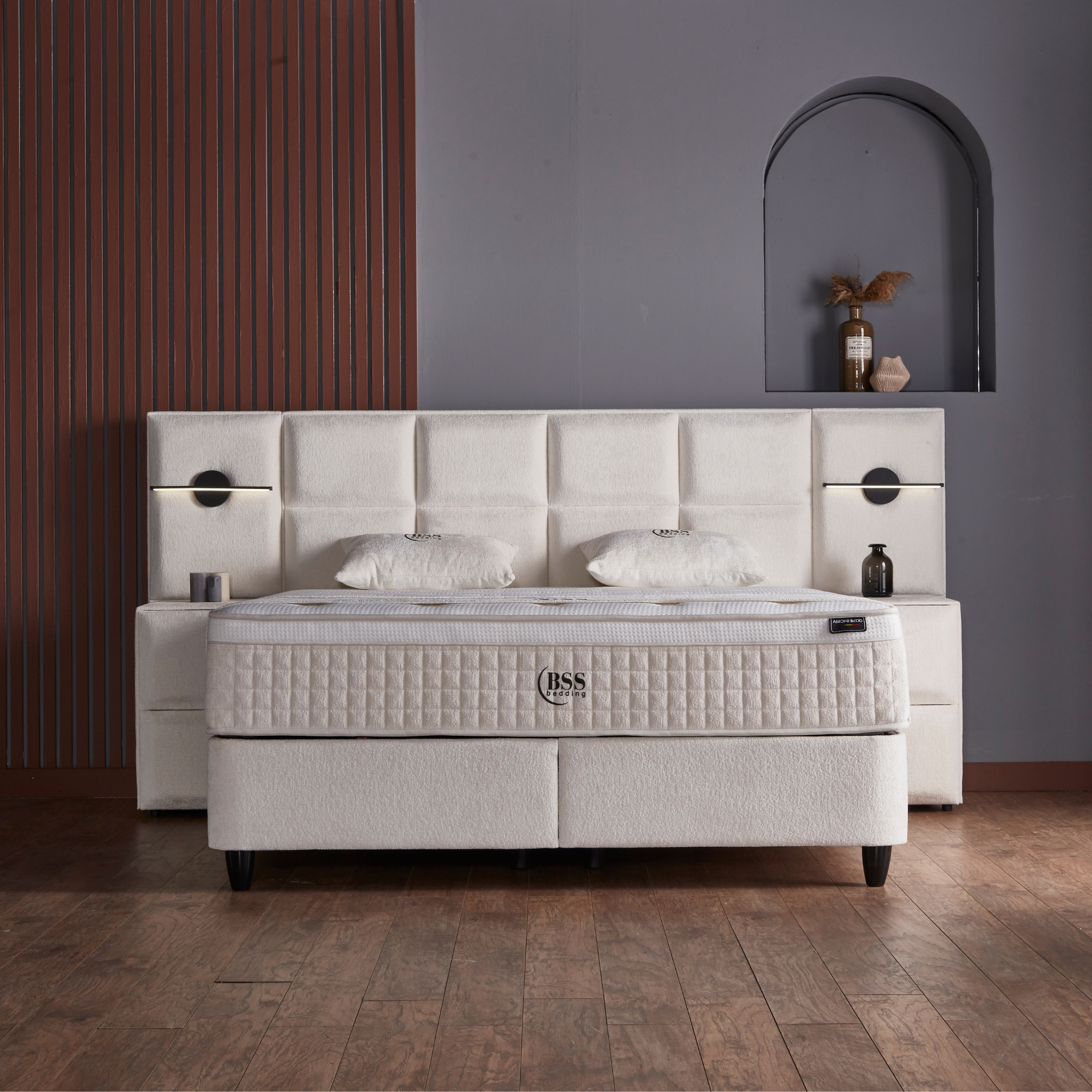 Boxspringbett mit Matratze Polsterbett Stauraumbett Betkasten inkl. Lieferung Amore