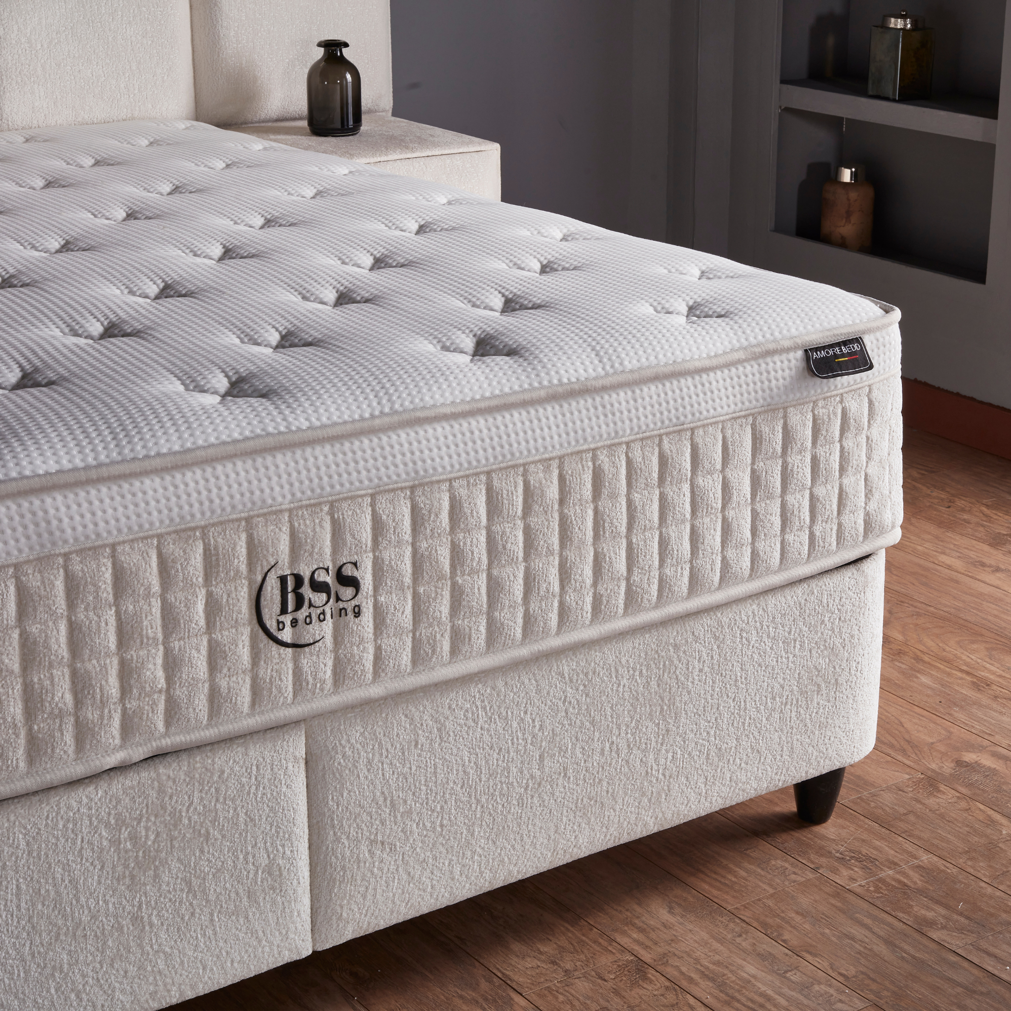 Boxspringbett mit Matratze Polsterbett Stauraumbett Betkasten inkl. Lieferung Amore