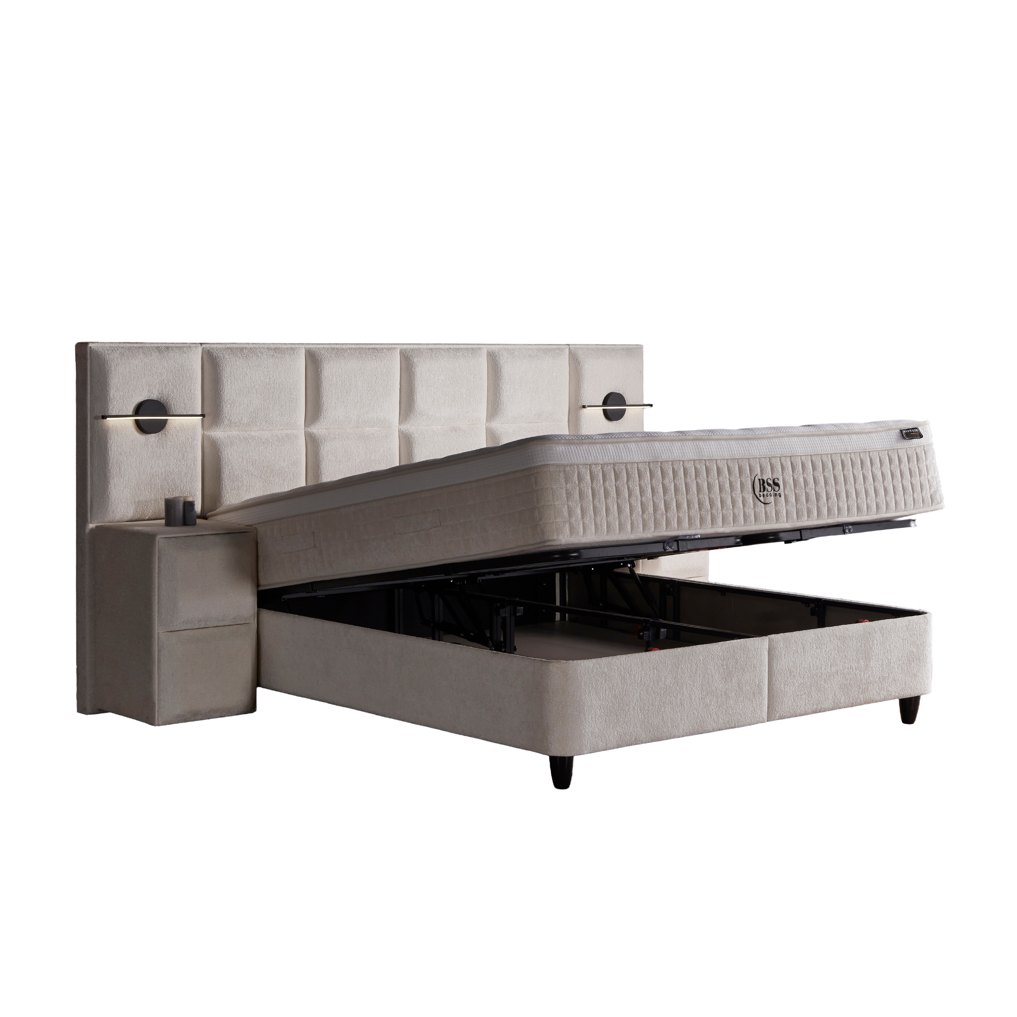 Boxspringbett mit Matratze Polsterbett Stauraumbett Betkasten inkl. Lieferung Amore