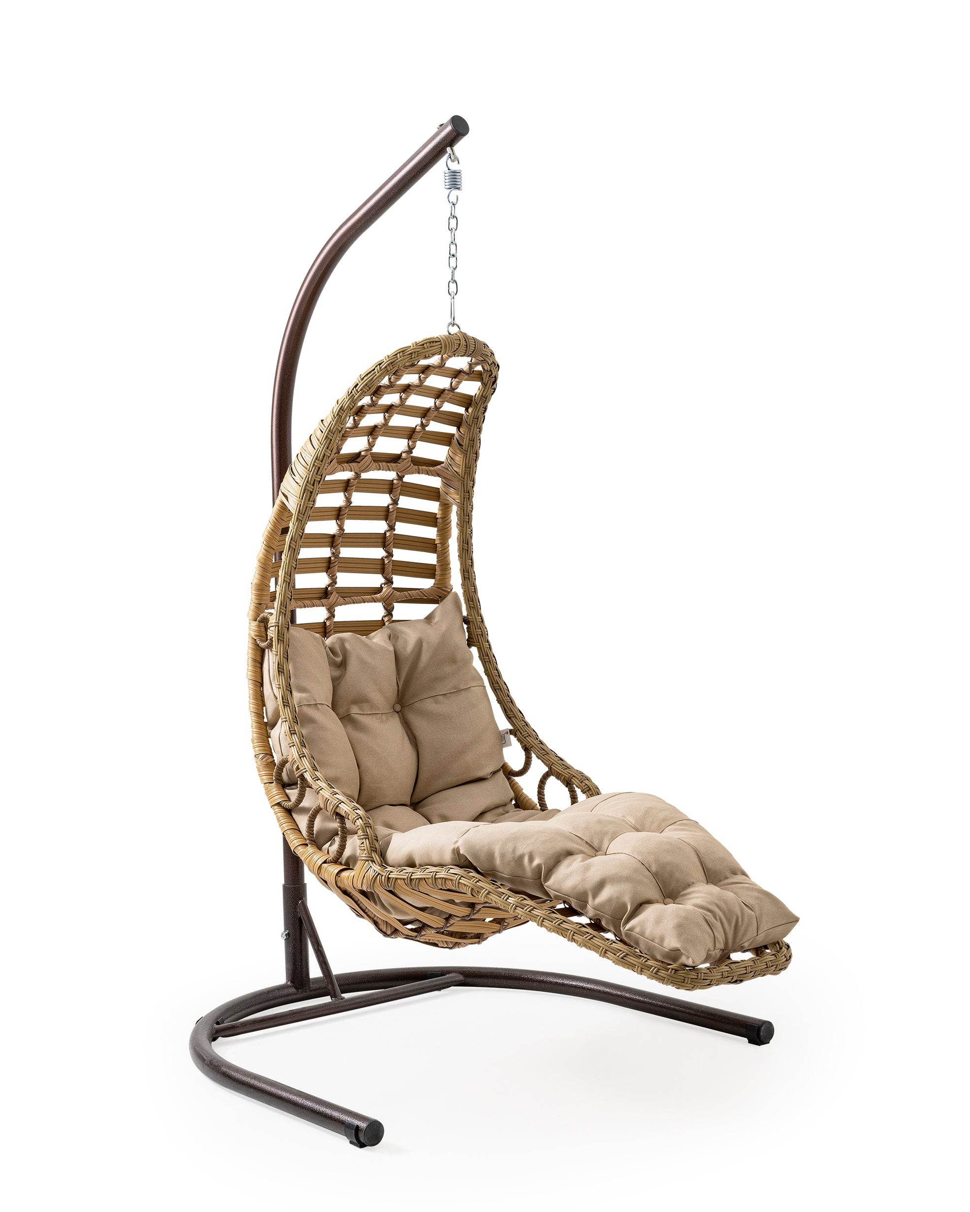 Gowoll Bodrum Gartenschaukel Rattan Hängesessel mit Gestell Hängeschaukel Bodrum