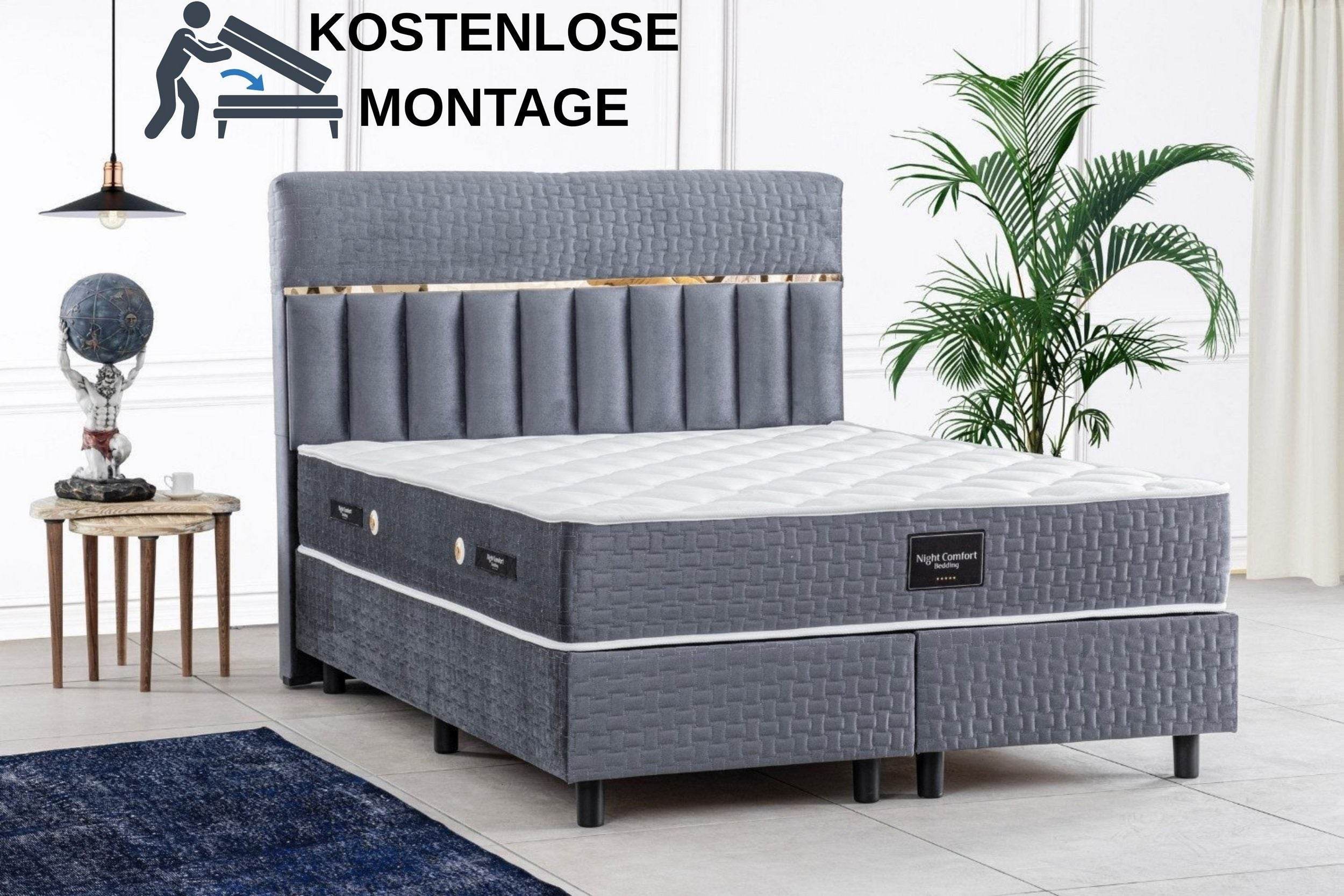 Barcelona Boxspringbett 160x200 mit Matratze, Stauraum & Kopfteil | Premium Schlafzimmerbett