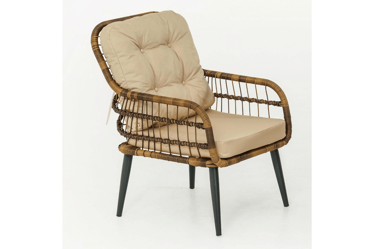 Pisa Double Gartenlounge-Set Rattan Lounge Gartenmöbel Set 4 Personen Bistroset mit Stühle