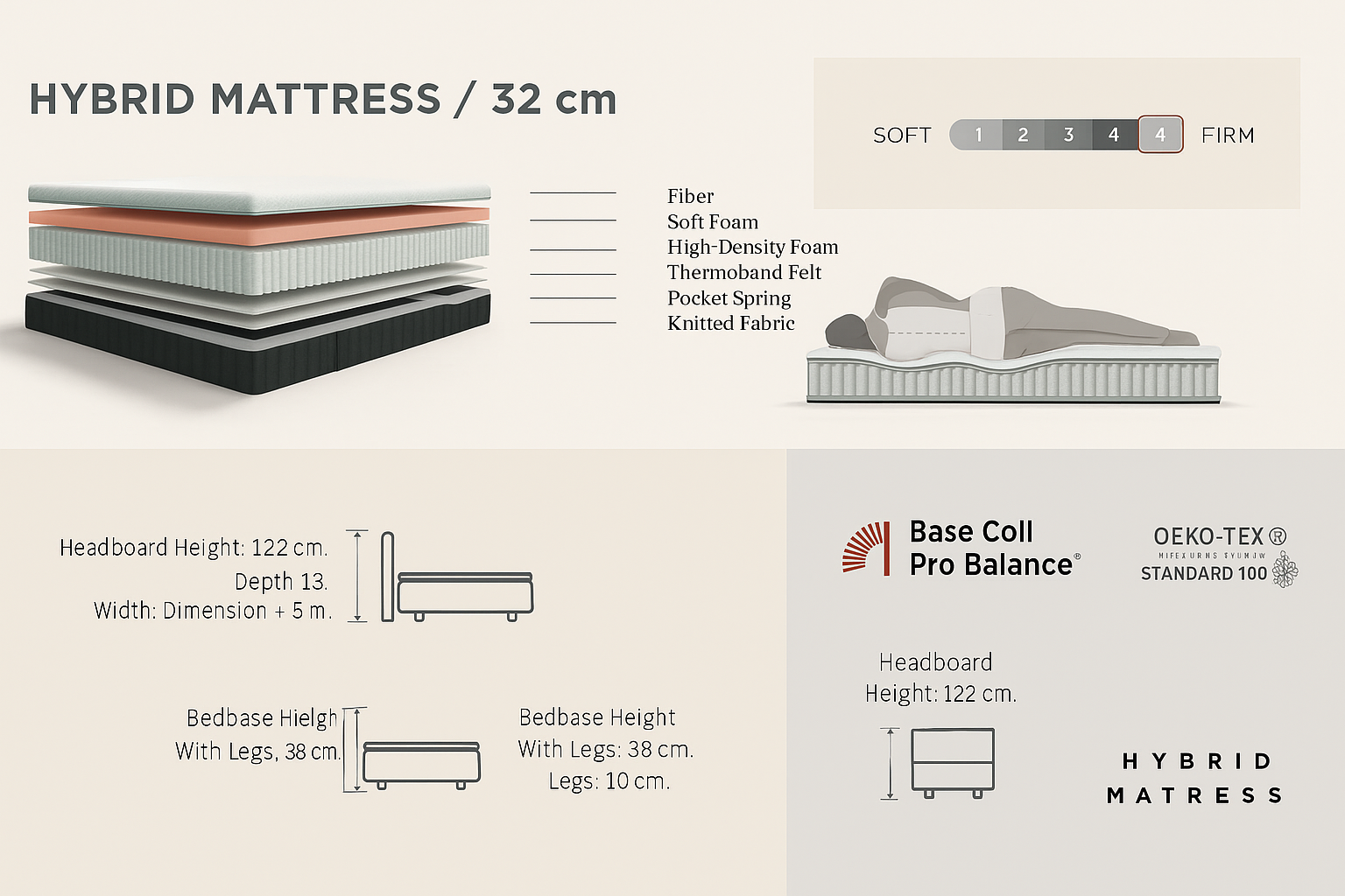 BSS SIABEDD Boxspringbett Set | Matratze H3 | Box und Kopfteil