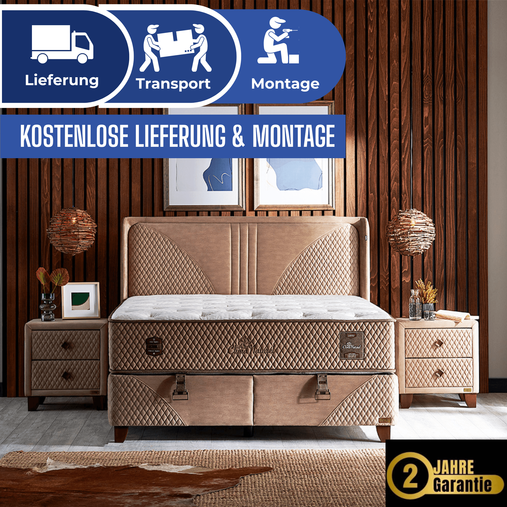 Bambi Clima Naturel Boxspringbett Schlafzimmer Set