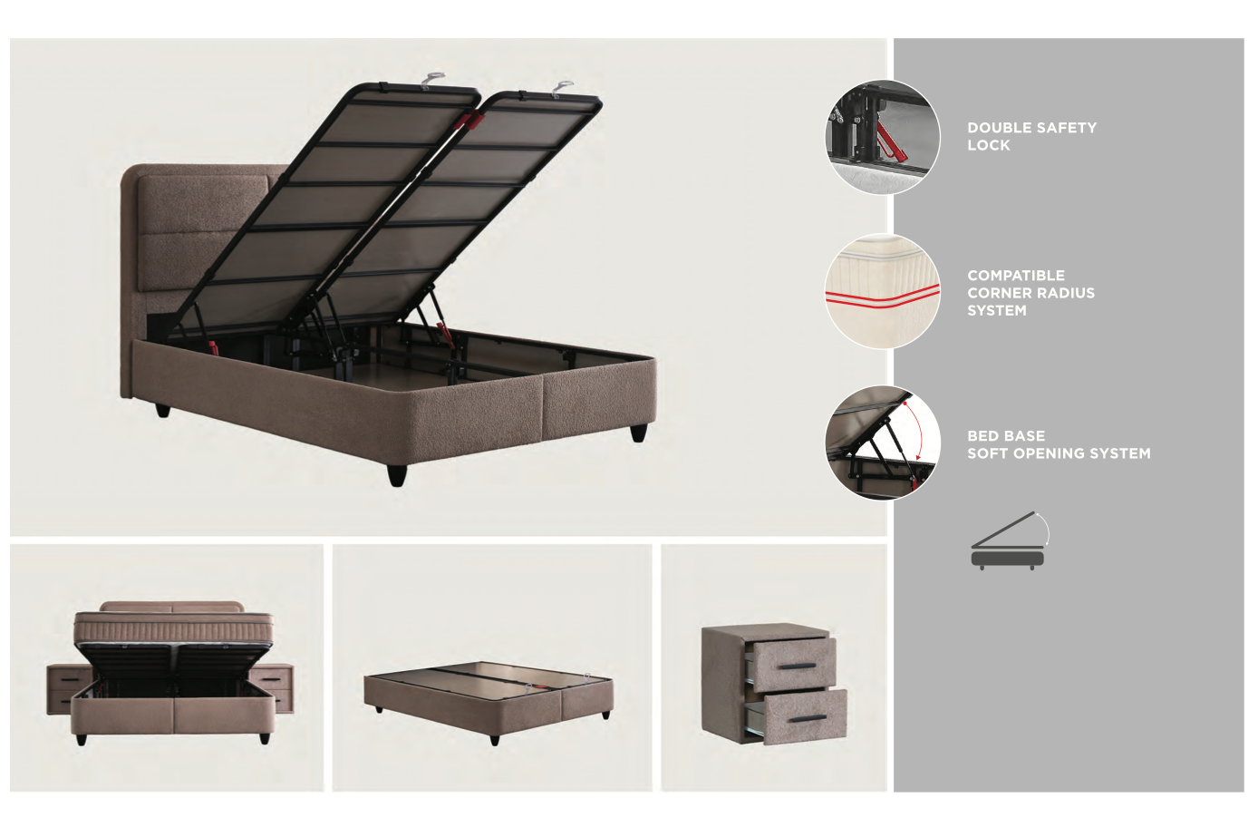 BSS LUCCEBEDD Boxspringbett Set |  Matratze H3 | Box und Kopfteil